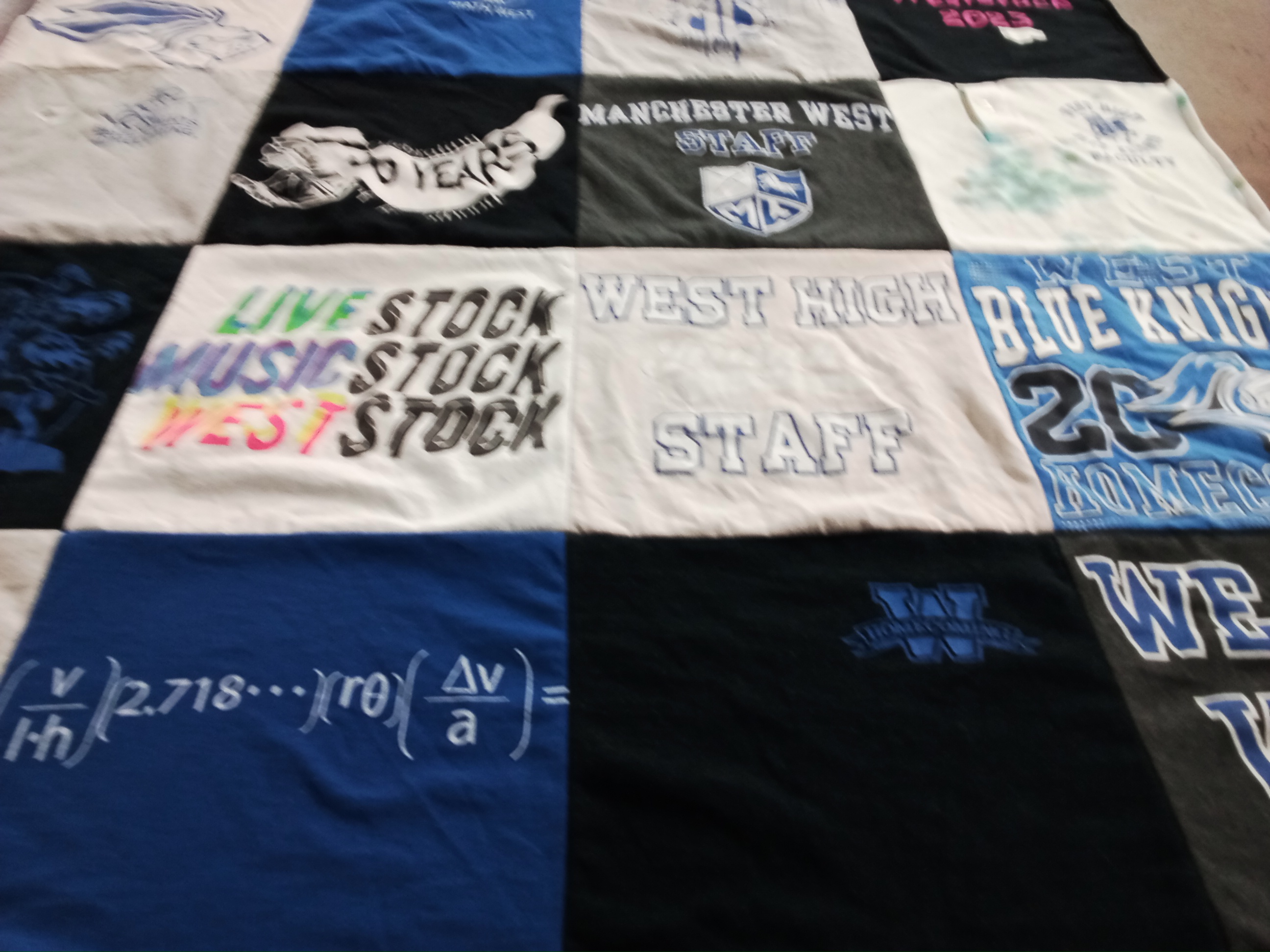 T-shirt quilt featuring manchester west blue knights by Melisa from NH