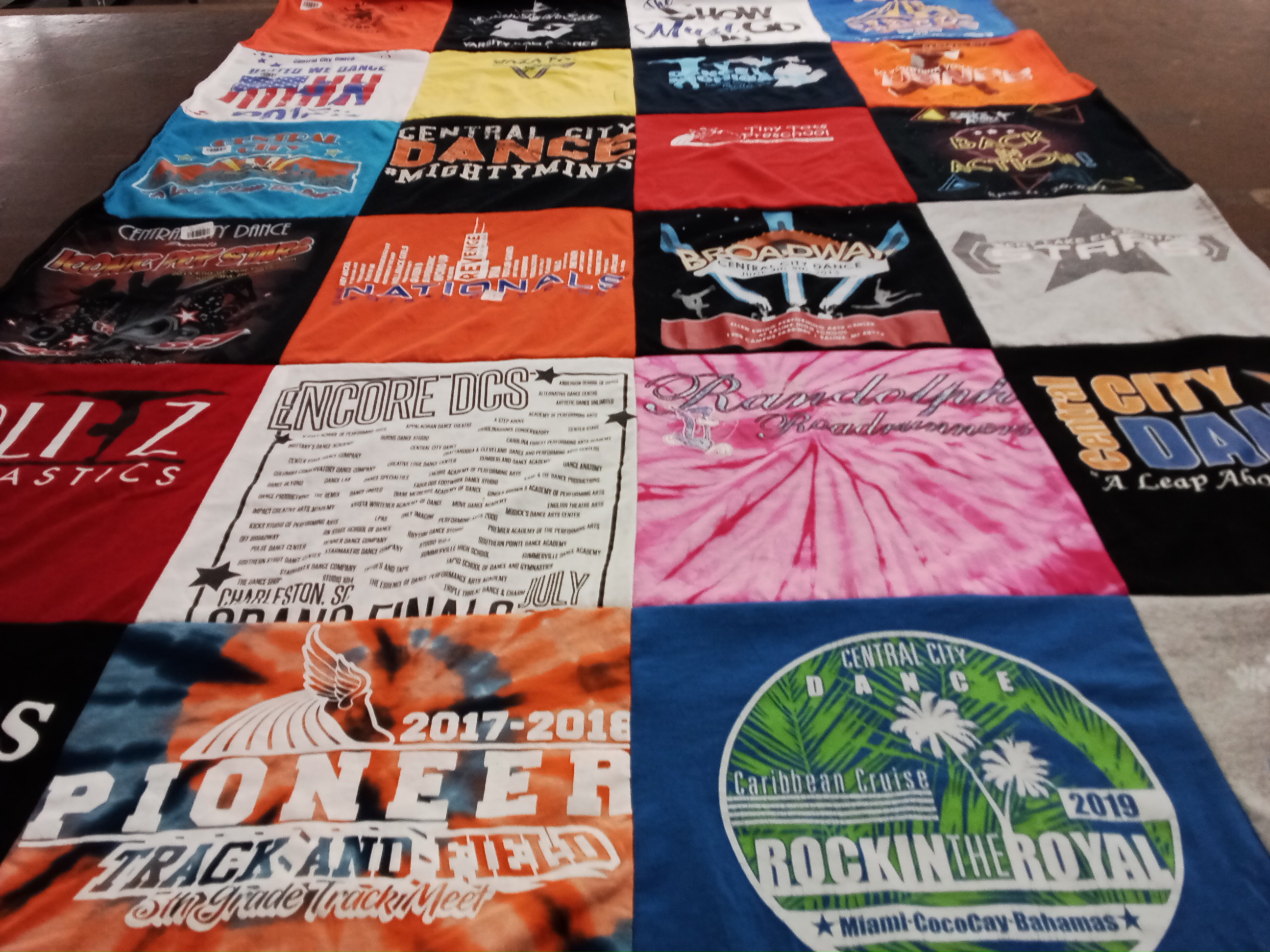 T-shirt quilt from pioneer high school by Ellen from MI