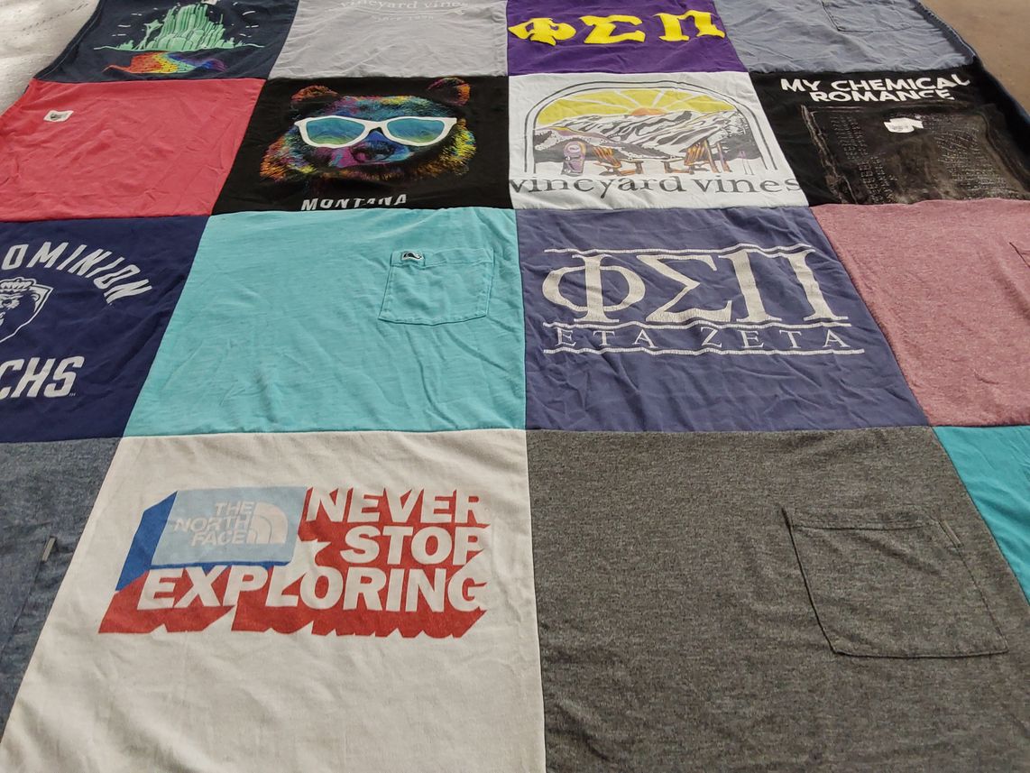 T-shirt quilt featuring cougars by Marie from VA