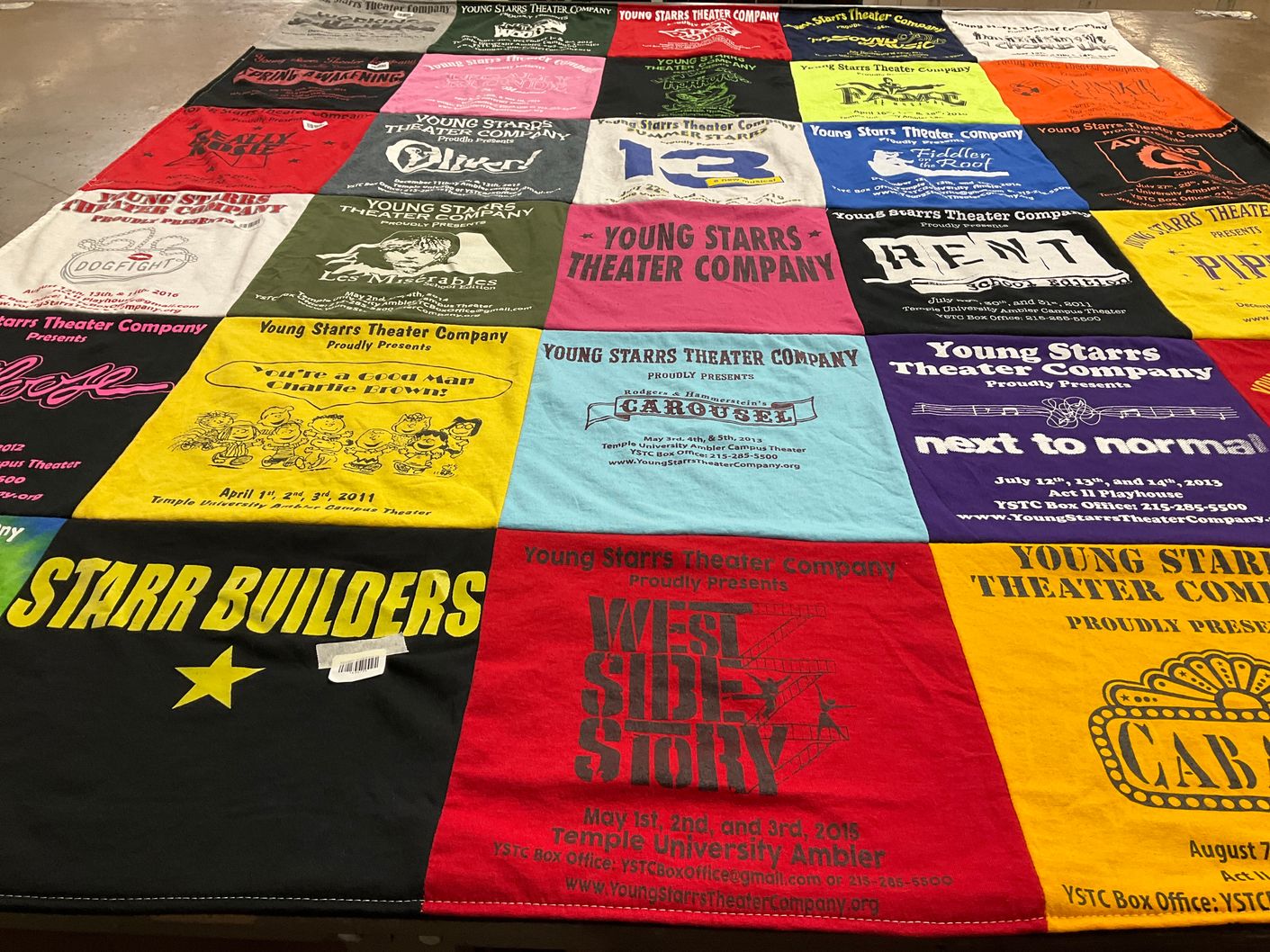 T-shirt quilt from temple university ambler by Elizabeth from PA