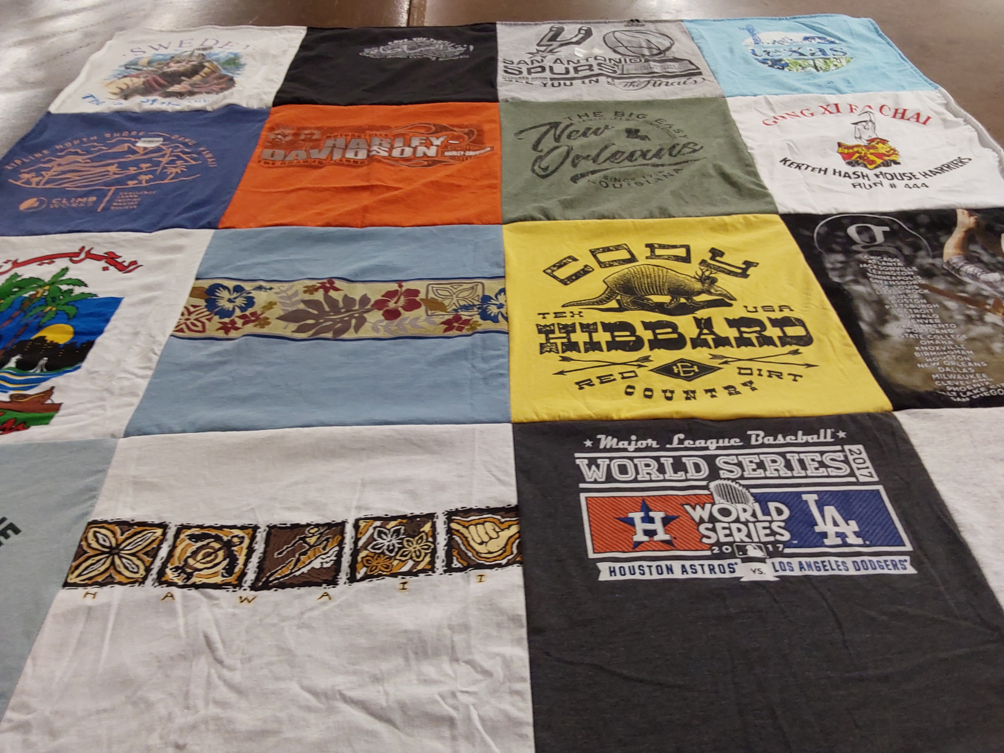 T-shirt quilt featuring san antonio spurs, houston astros by Kimberly from TX