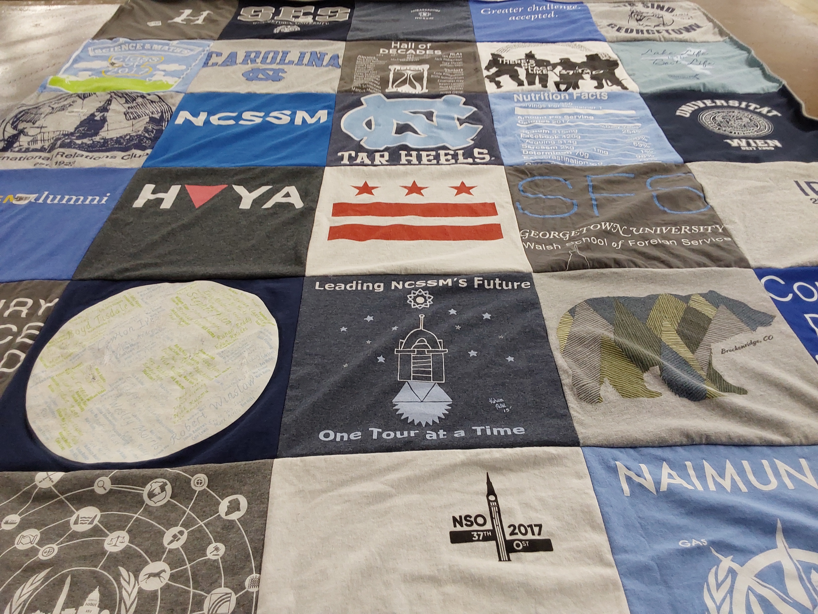 T-shirt quilt featuring carolina tar heels by Lisa from NC