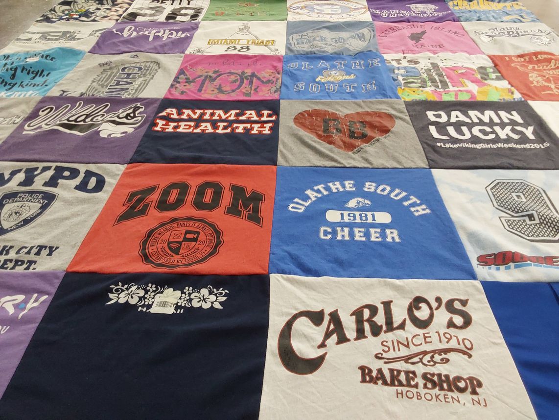 T-shirt quilt from olathe south high school by Beth from KS