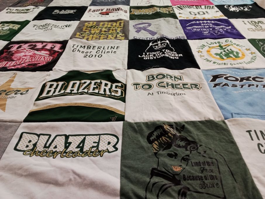 T-shirt quilt featuring timberline high school by Patricia from WA