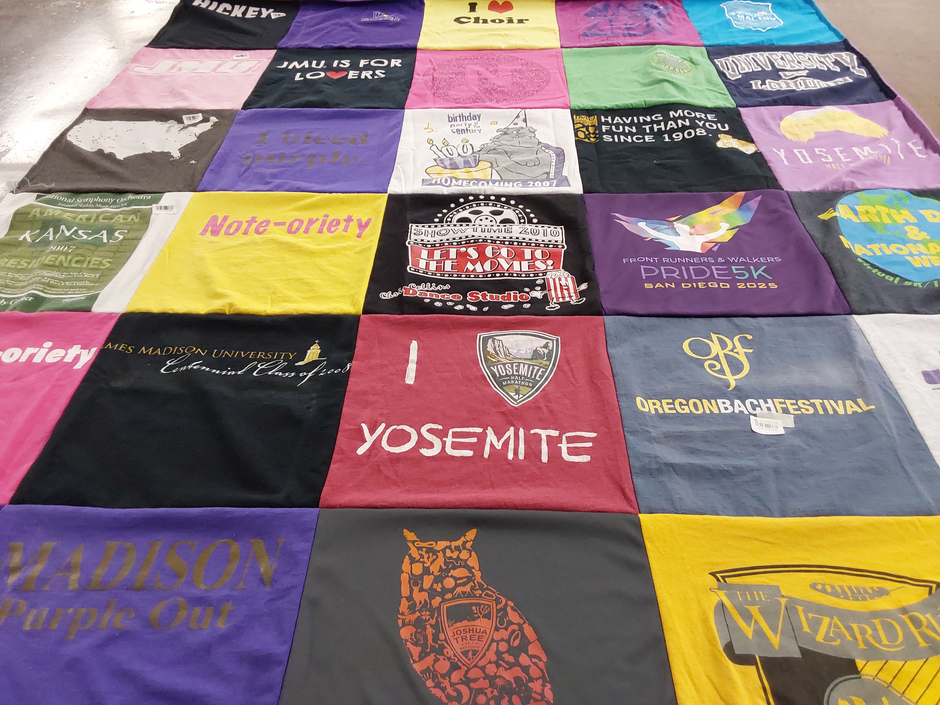 T-shirt quilt from james madison university by Katie from CA