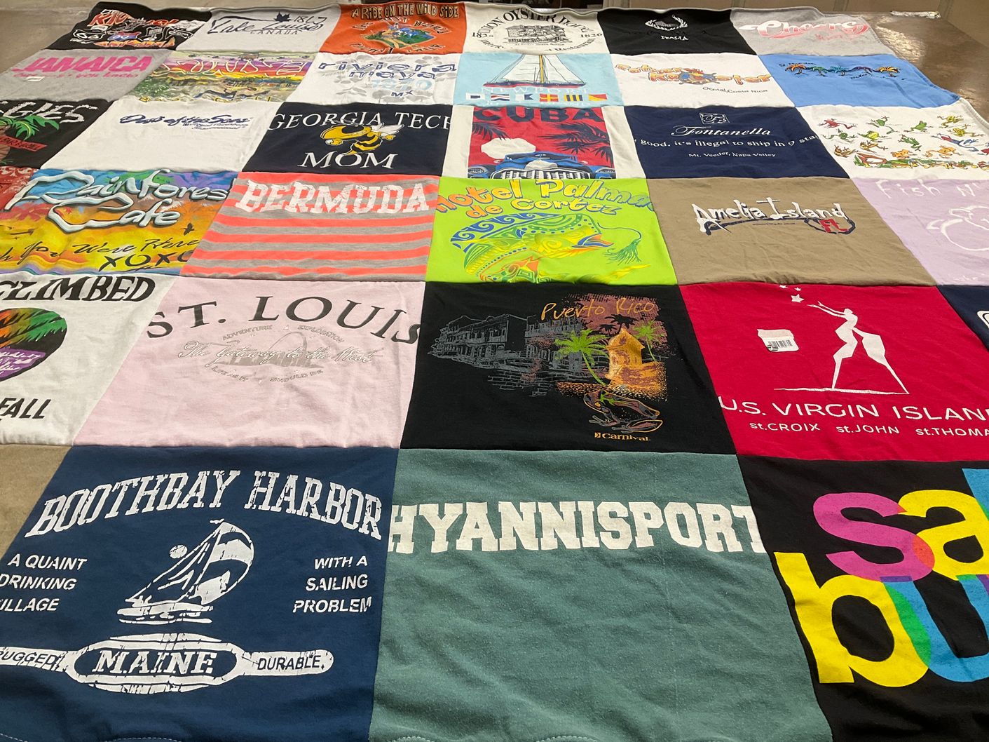 T-shirt quilt from georgia tech by Karol from GA