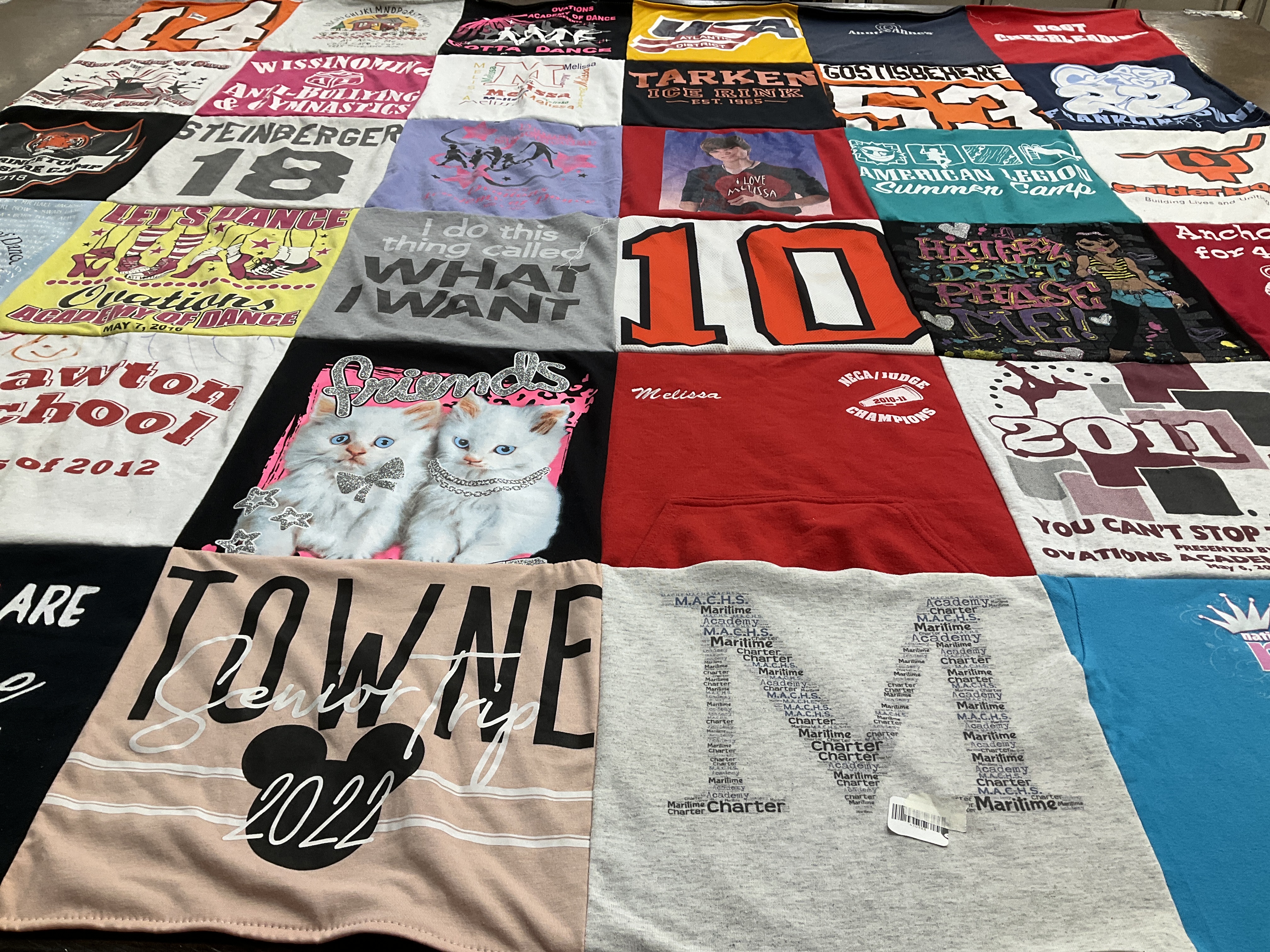 T-shirt quilt from maritime academy charter school by Melissa from PA