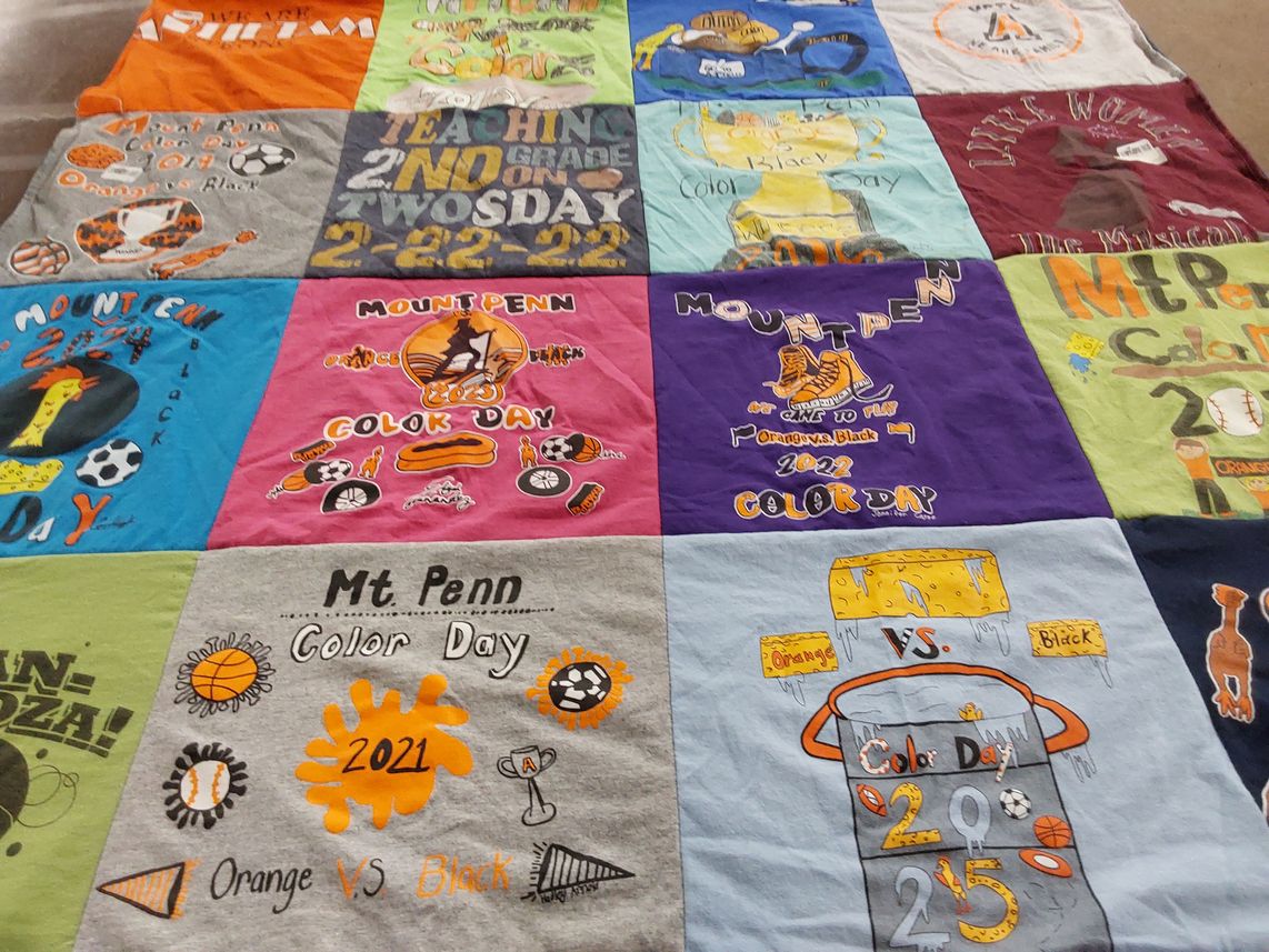 T-shirt quilt from mount penn school by Kelli from PA