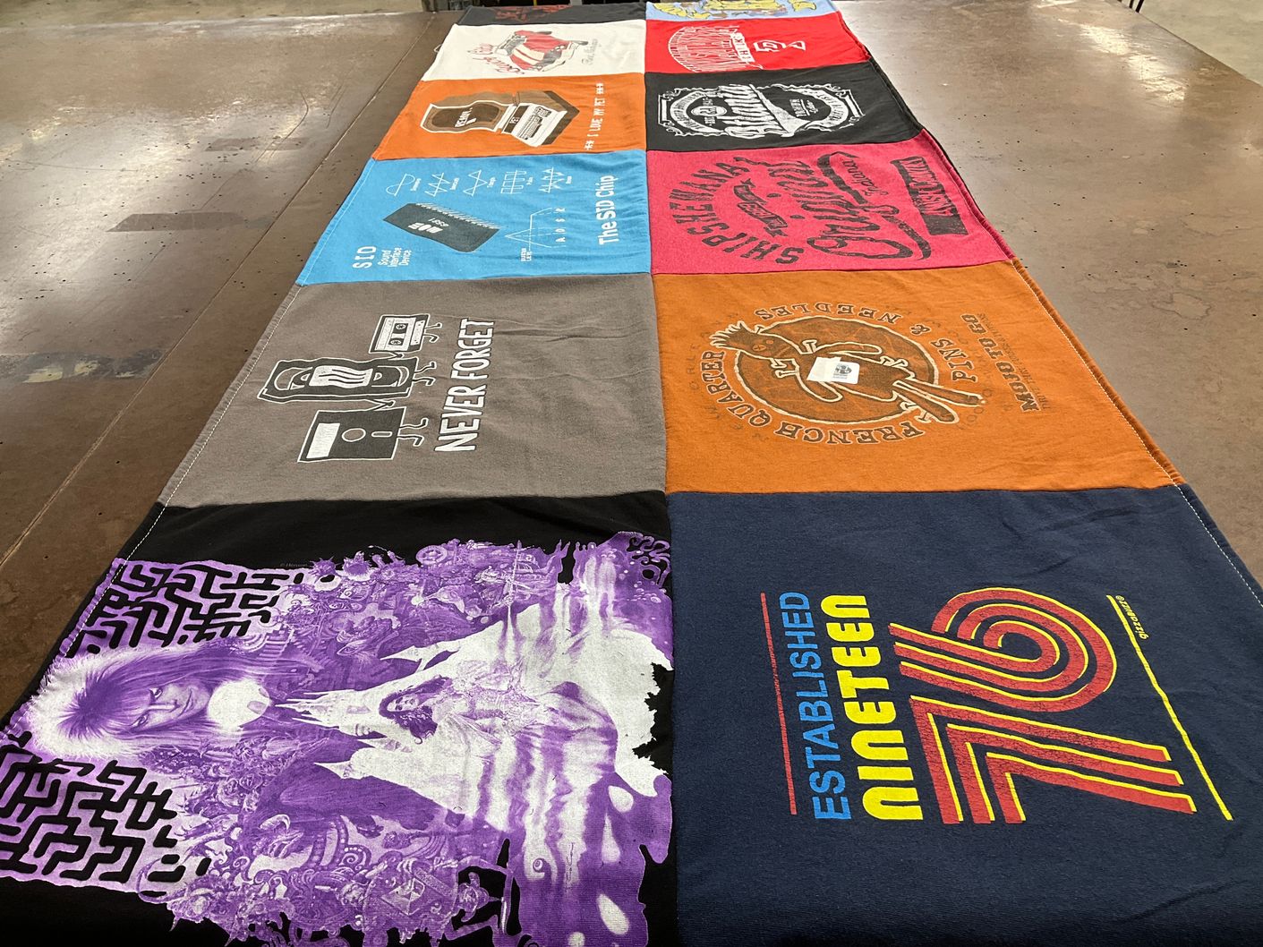 T-shirt quilt with music, art themes by Brian from MI