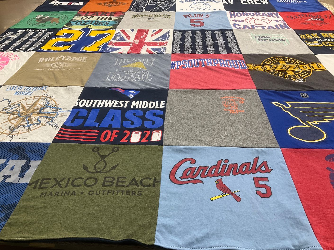 T-shirt quilt featuring st louis cardinals by Stacy from MO