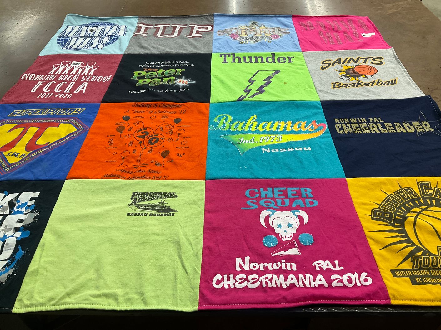 T-shirt quilt from norwin high school by Julia from PA