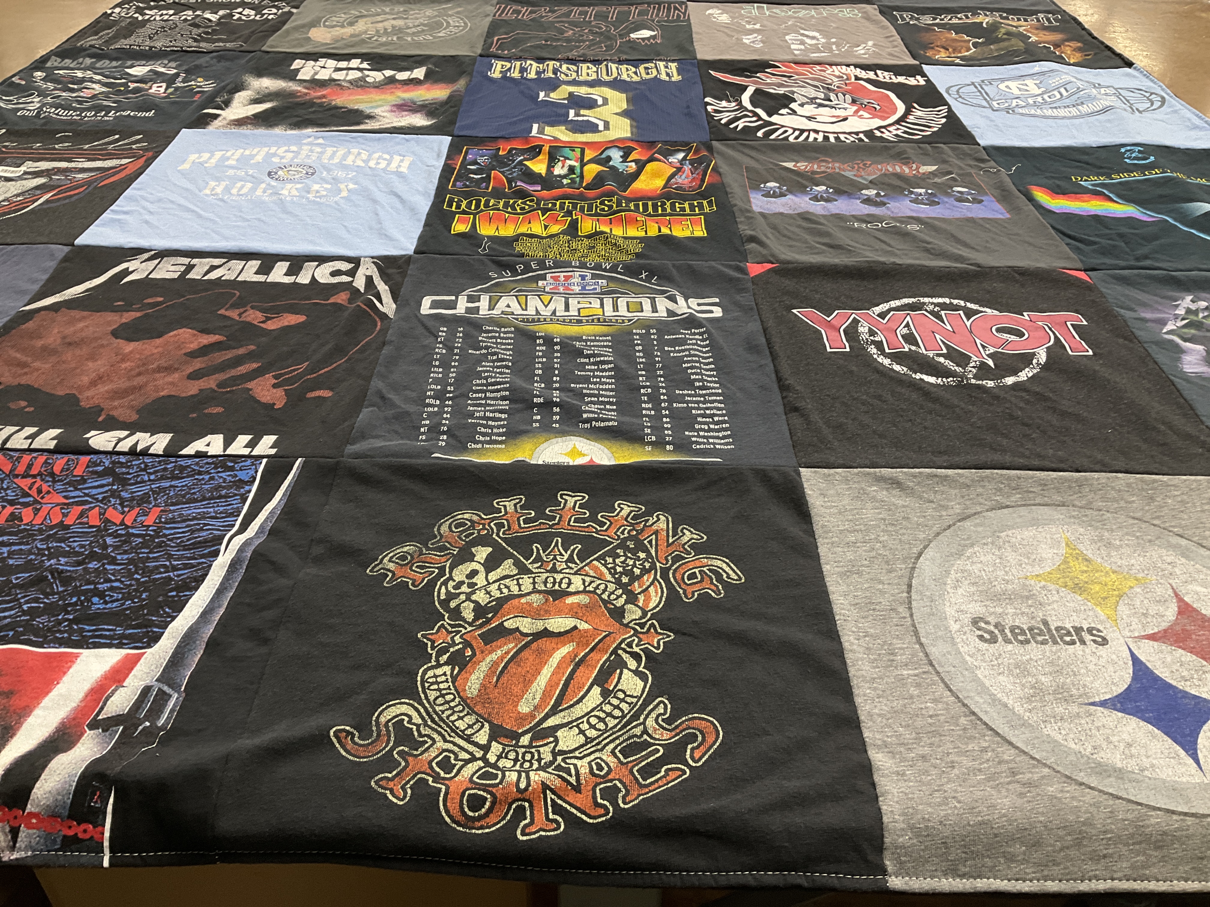 T-shirt quilt featuring pittsburgh steelers by Meg from NC