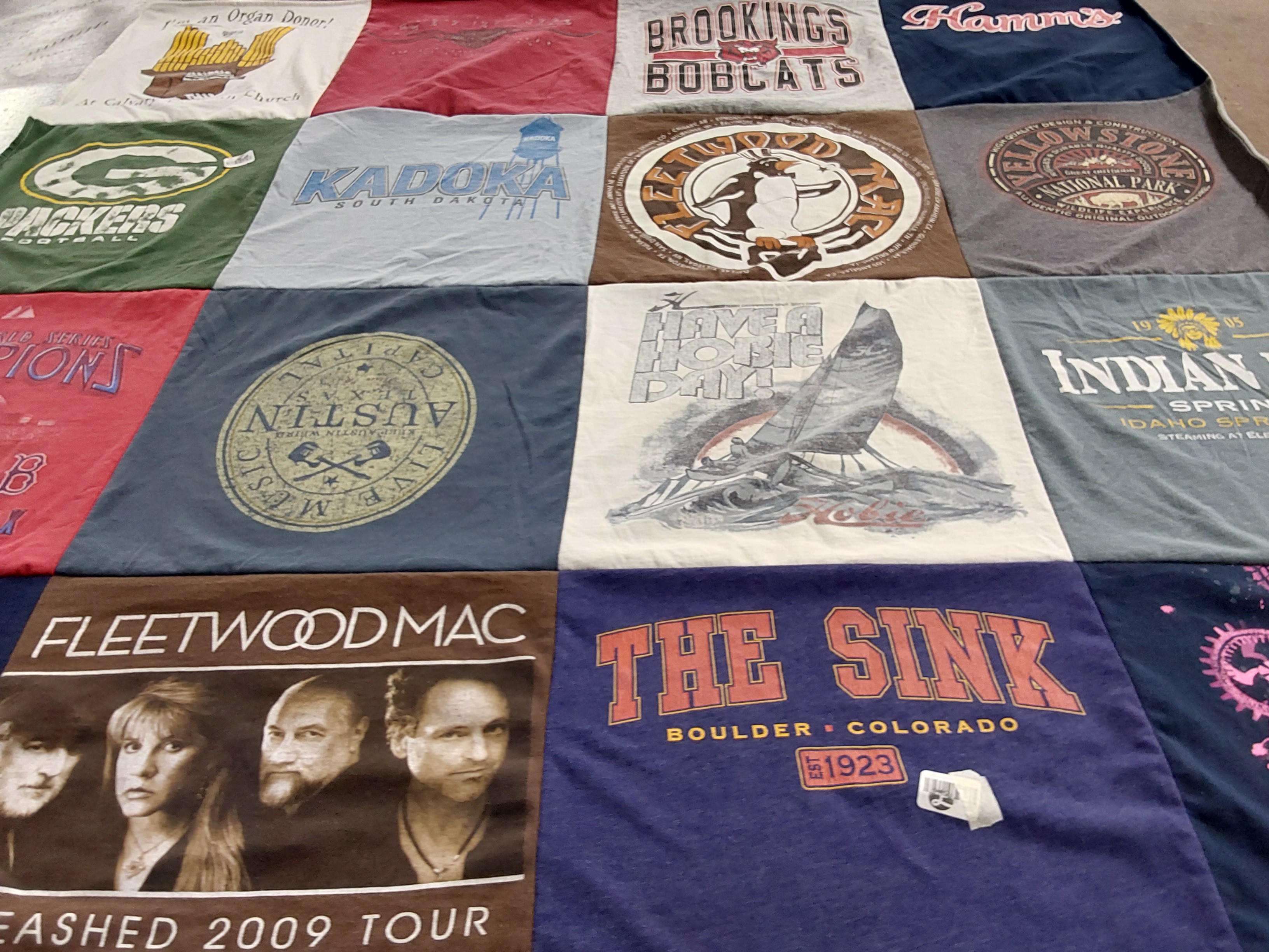 T-shirt quilt featuring green bay packers football by Ann from SD