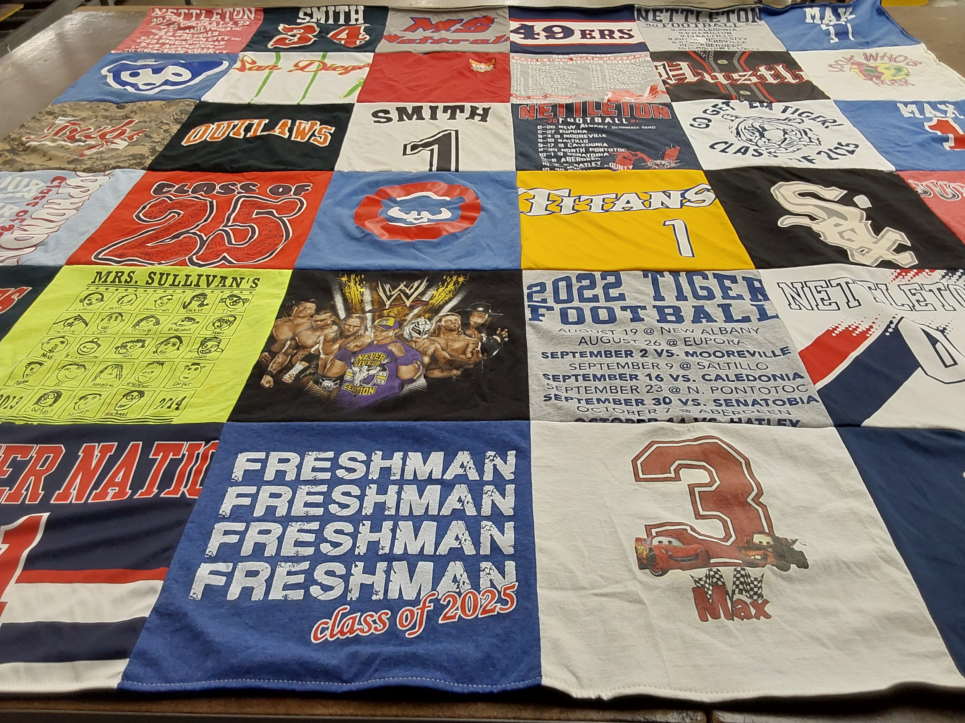 T-shirt quilt featuring nettleton titans football team by James from MS