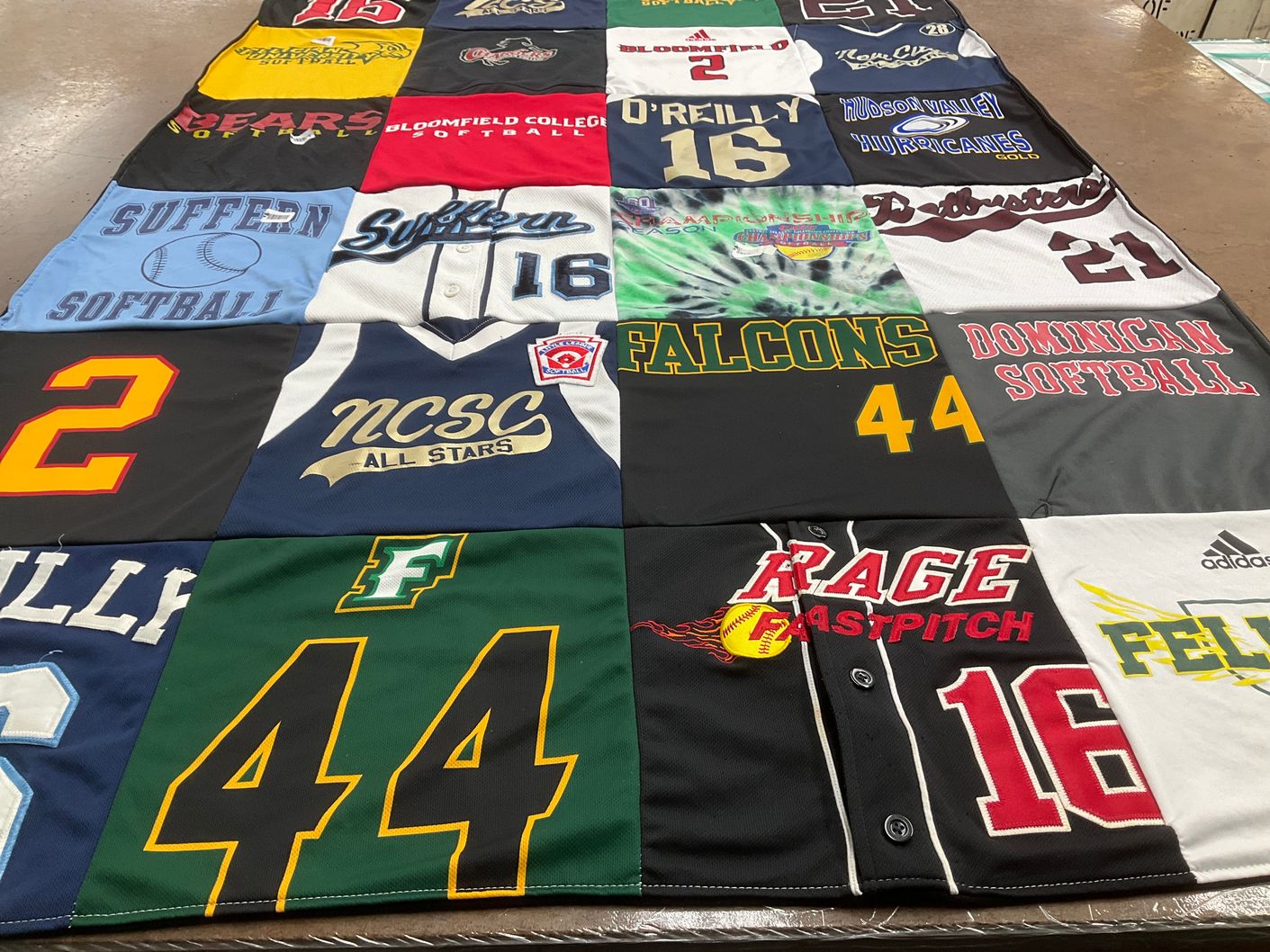 T-shirt quilt featuring suffern softball, dominican softball by Sharon from NY