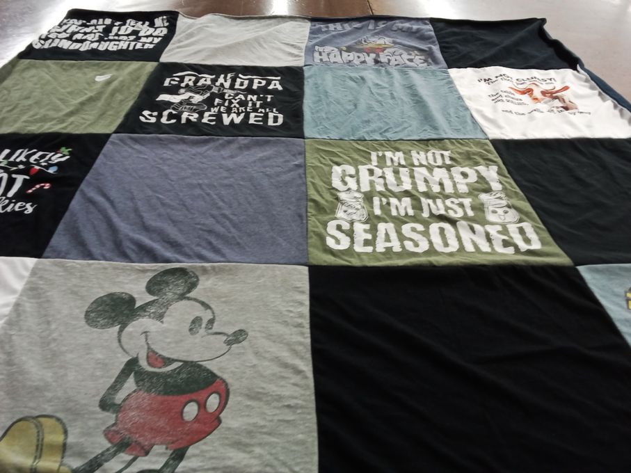 T-shirt quilt with humor, family themes by John from OH