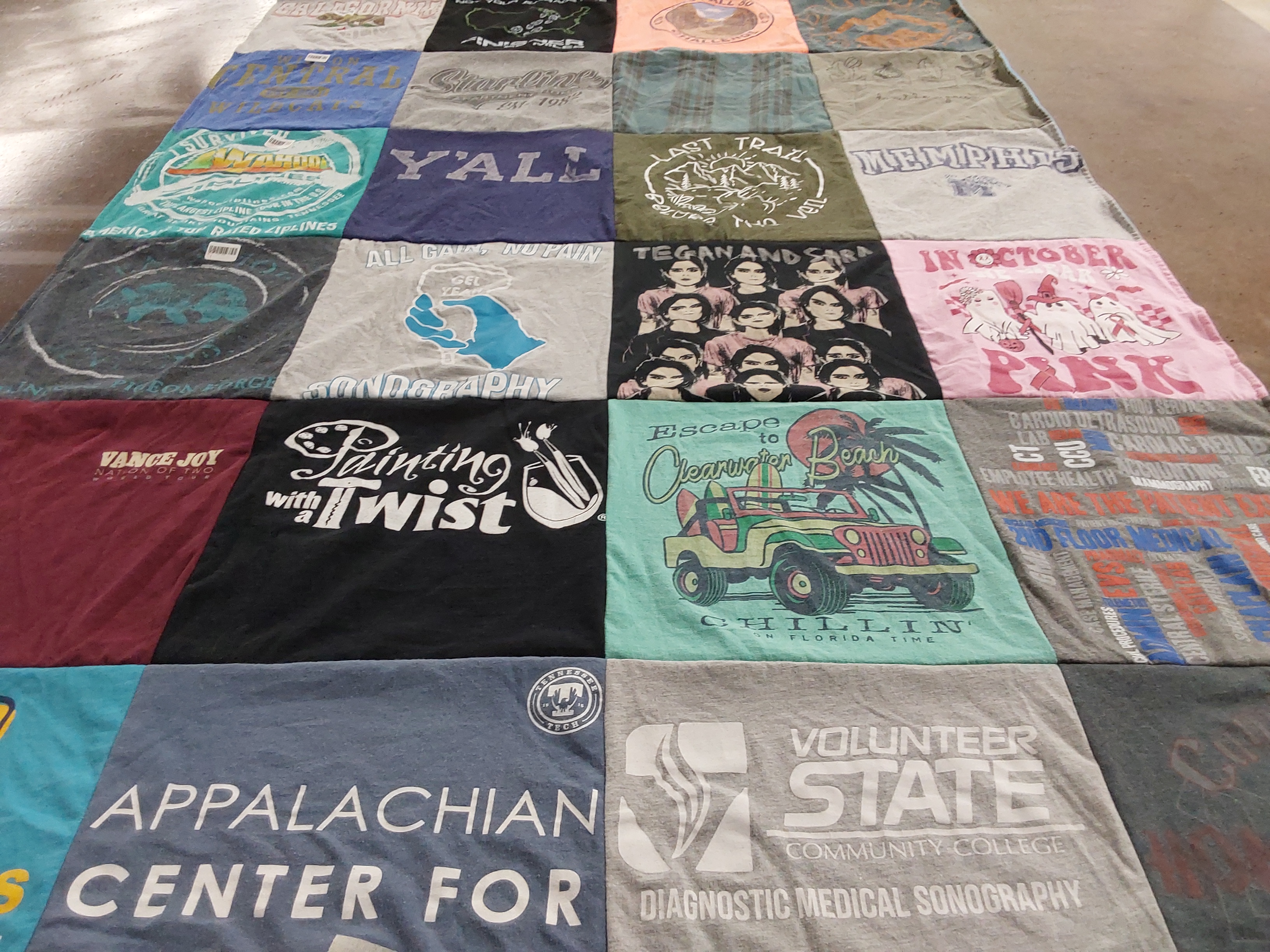 T-shirt quilt from volunteer state community college by Jessica from TN