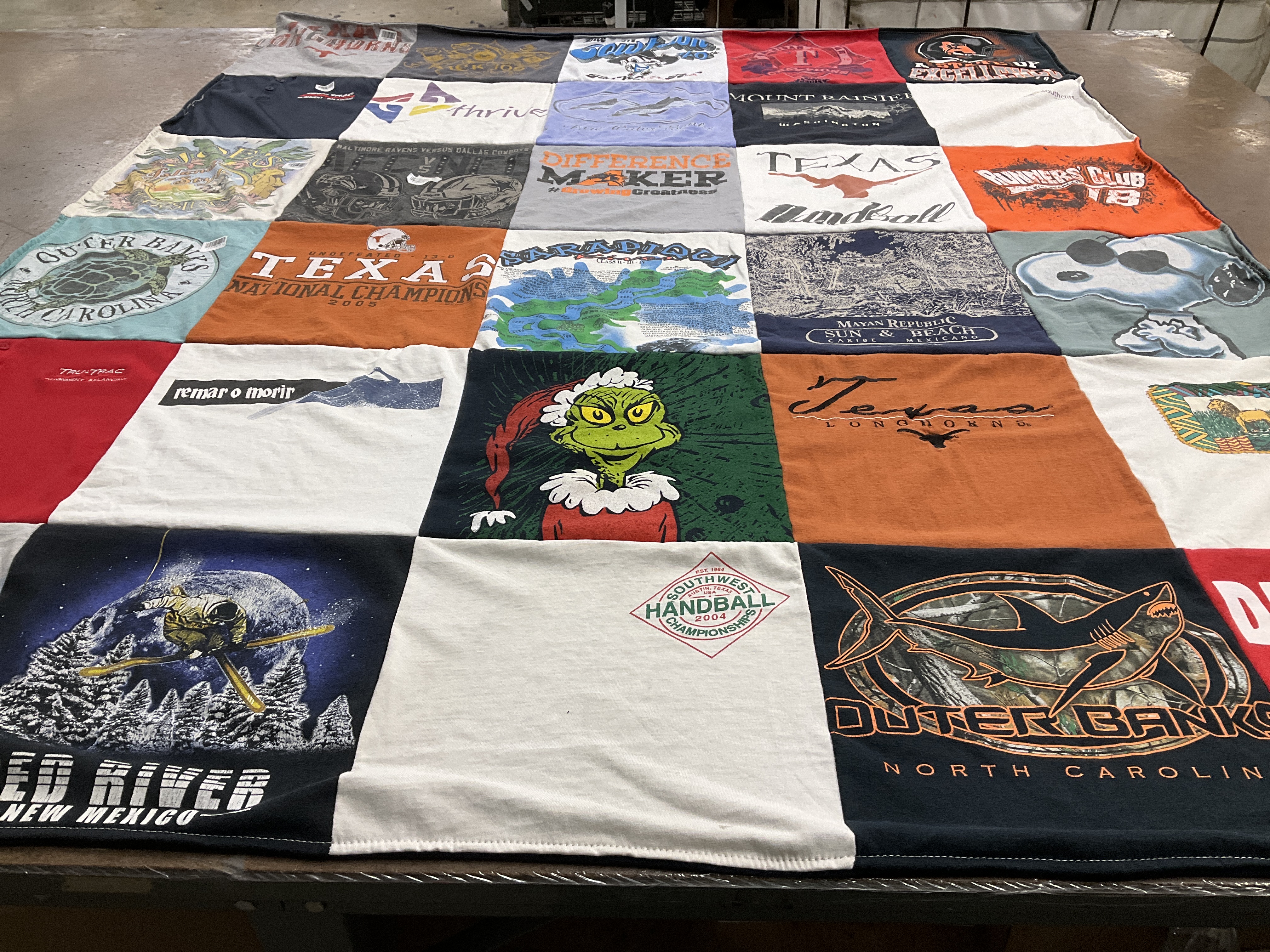 T-shirt quilt featuring texas longhorns university, southwest handball by Jaxon from TX