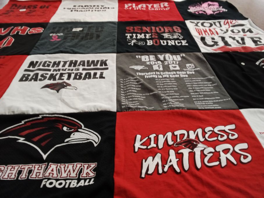 T-shirt quilt featuring nighthawk basketball, nighthawk football by Ryan from HI