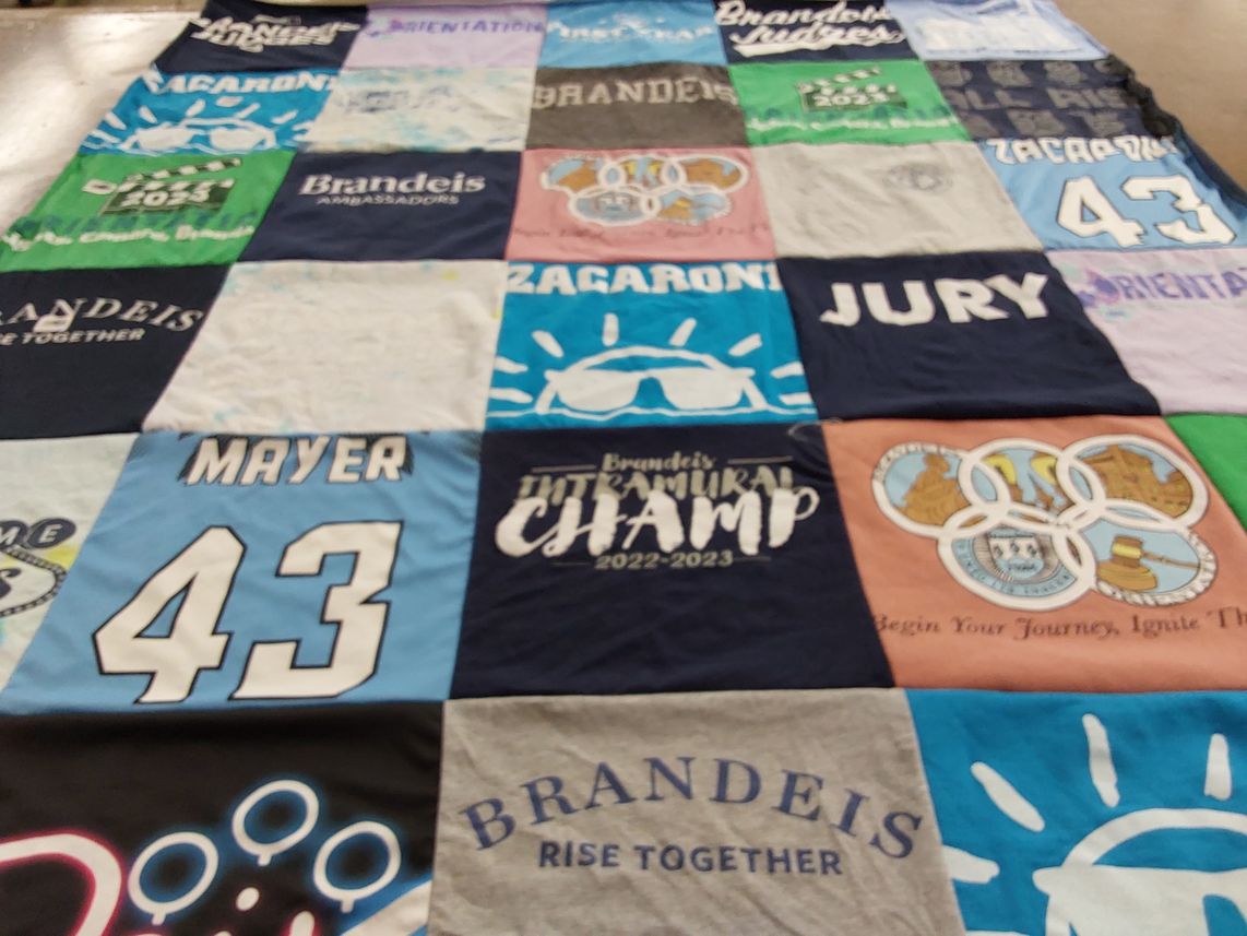 T-shirt quilt from brandeis university by Zachary from NY