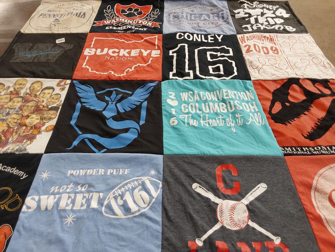 T-shirt quilt featuring ohio state university by Lisa from OH