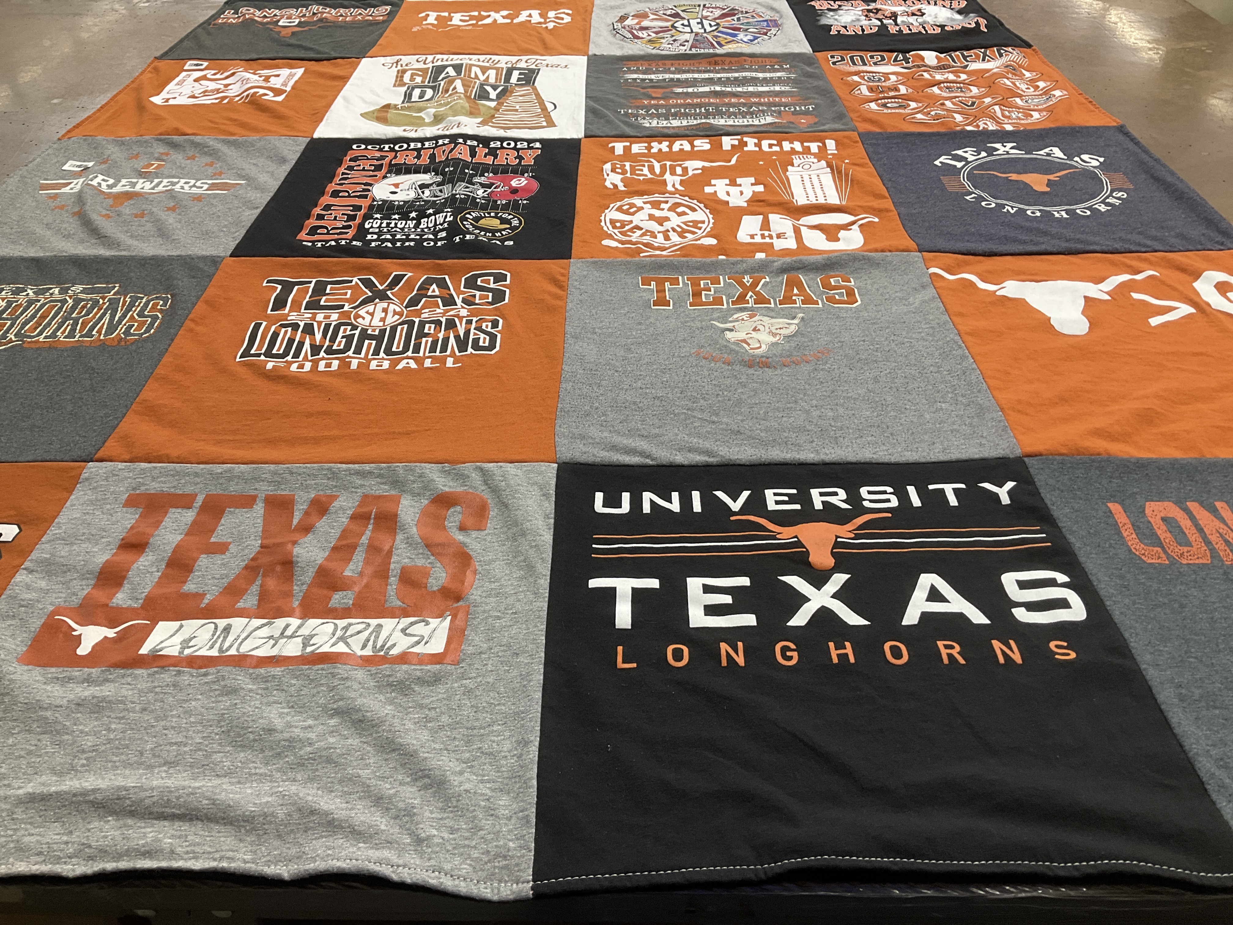 T-shirt quilt featuring texas longhorns football by Jennifer from TX