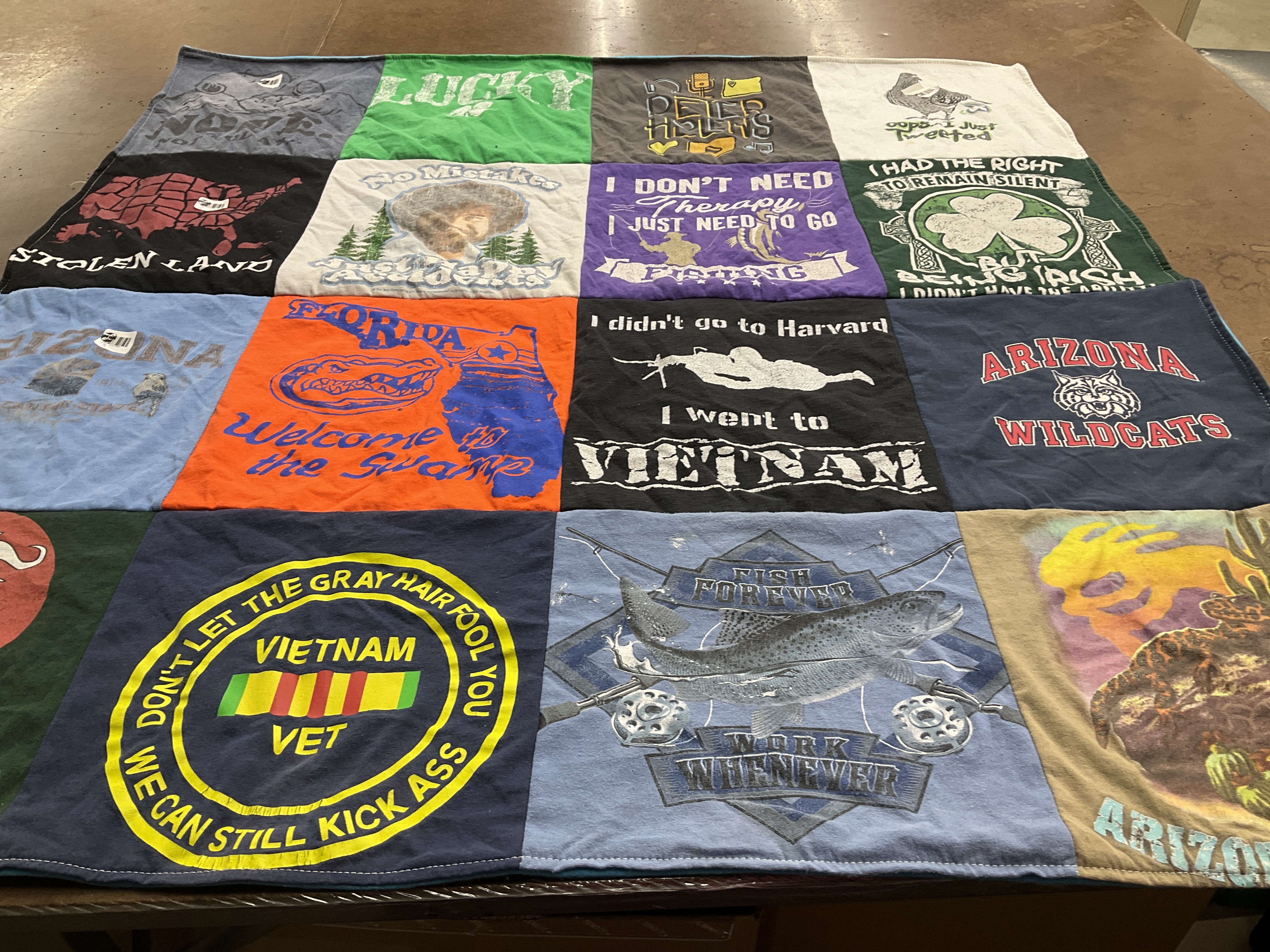 T-shirt quilt featuring arizona wildcats by Jessica from NC