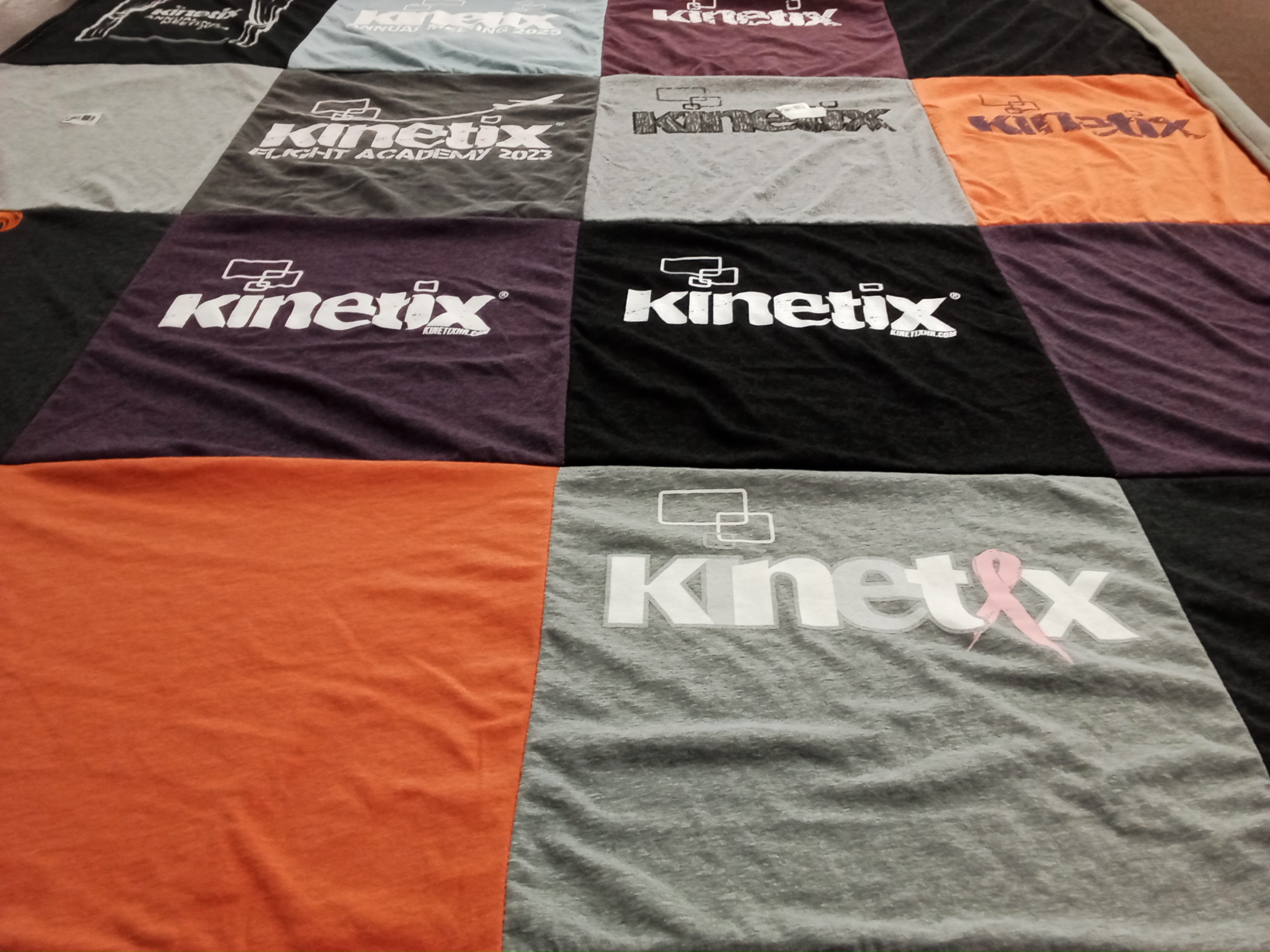 T-shirt quilt with aviation, fitness themes by Shannon from FL