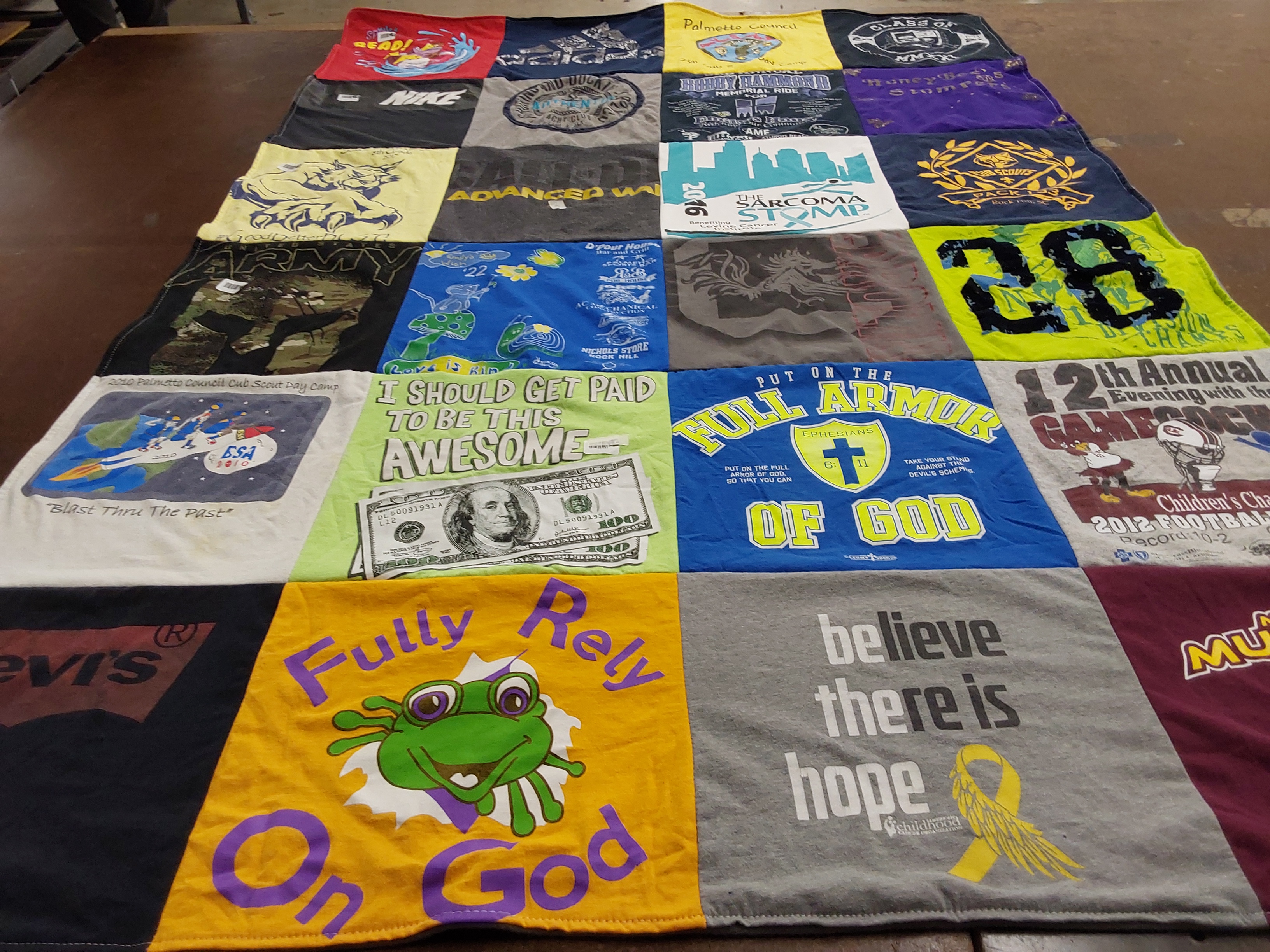 T-shirt quilt from unspecified high school by Annie from SC