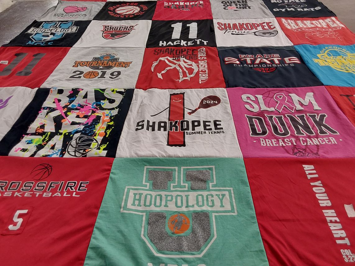 T-shirt quilt from shakopee high school by Heather from MN