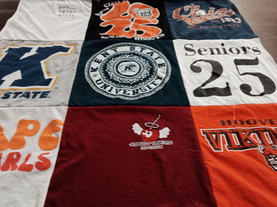 T-shirt quilt featuring hoover viking by Janet from OH