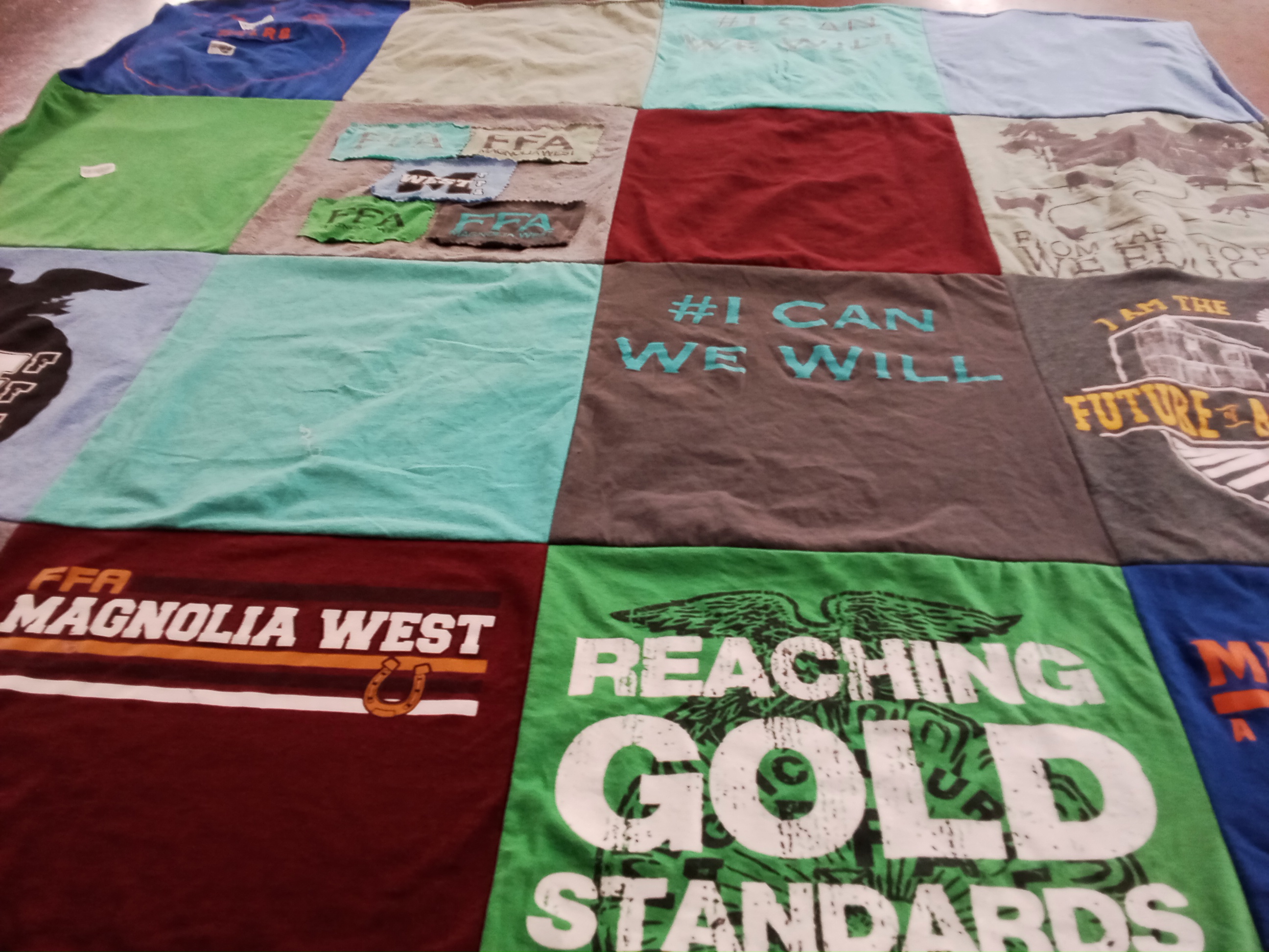T-shirt quilt from magnolia west high school by Brandy from TX