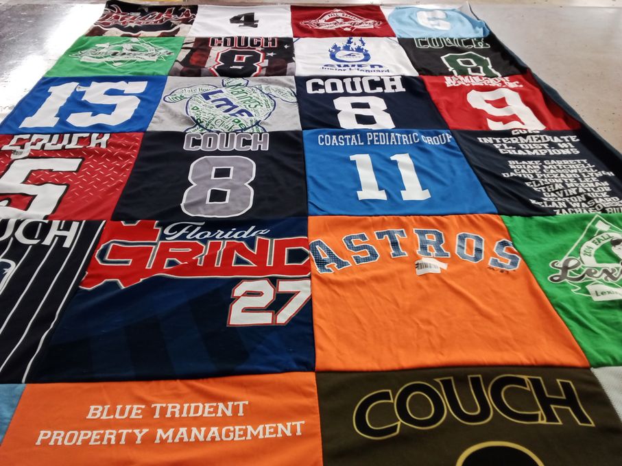 T-shirt quilt featuring astros by Shanda from FL