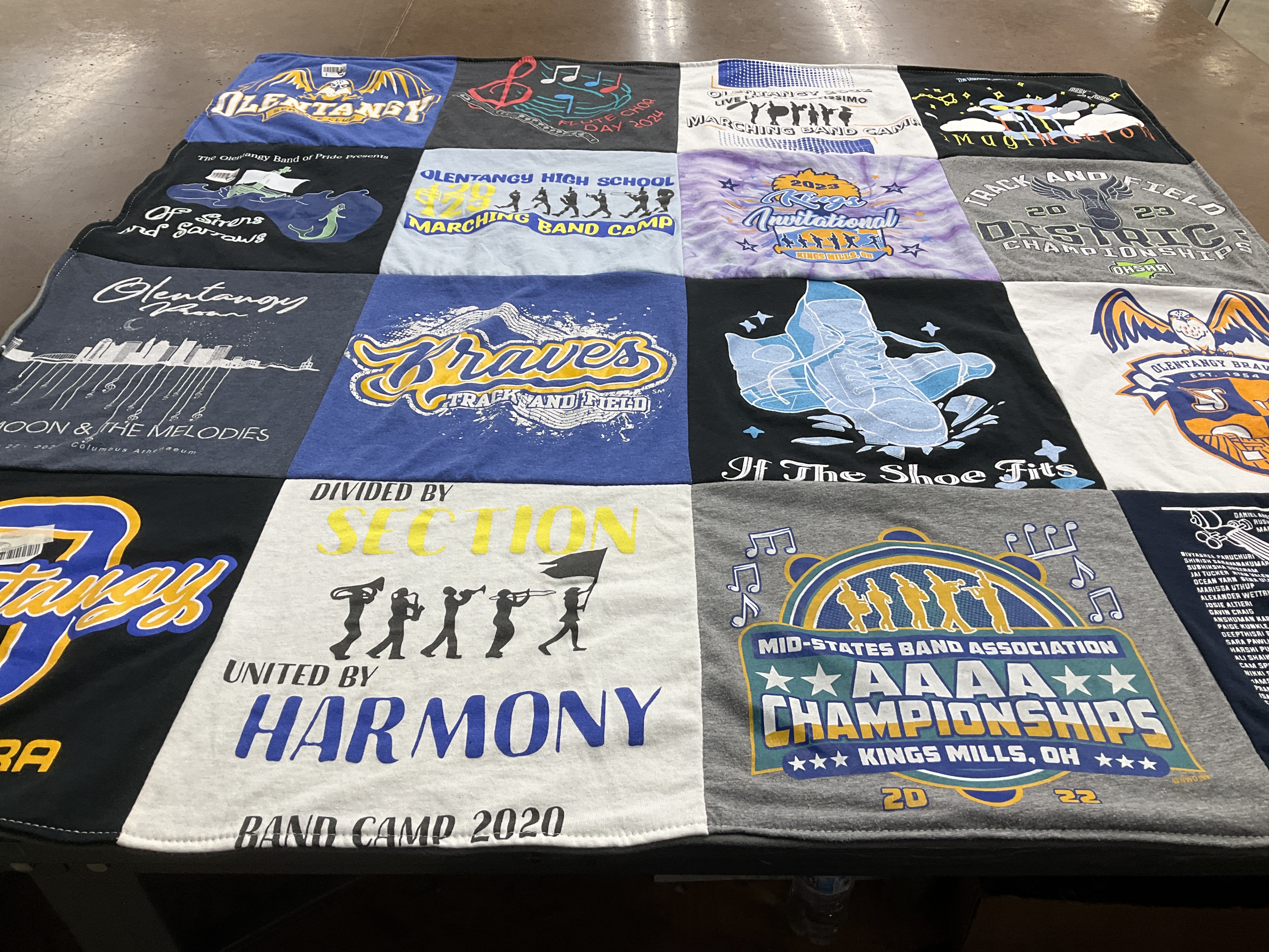 T-shirt quilt featuring braves track and field by Elizabeth from OH