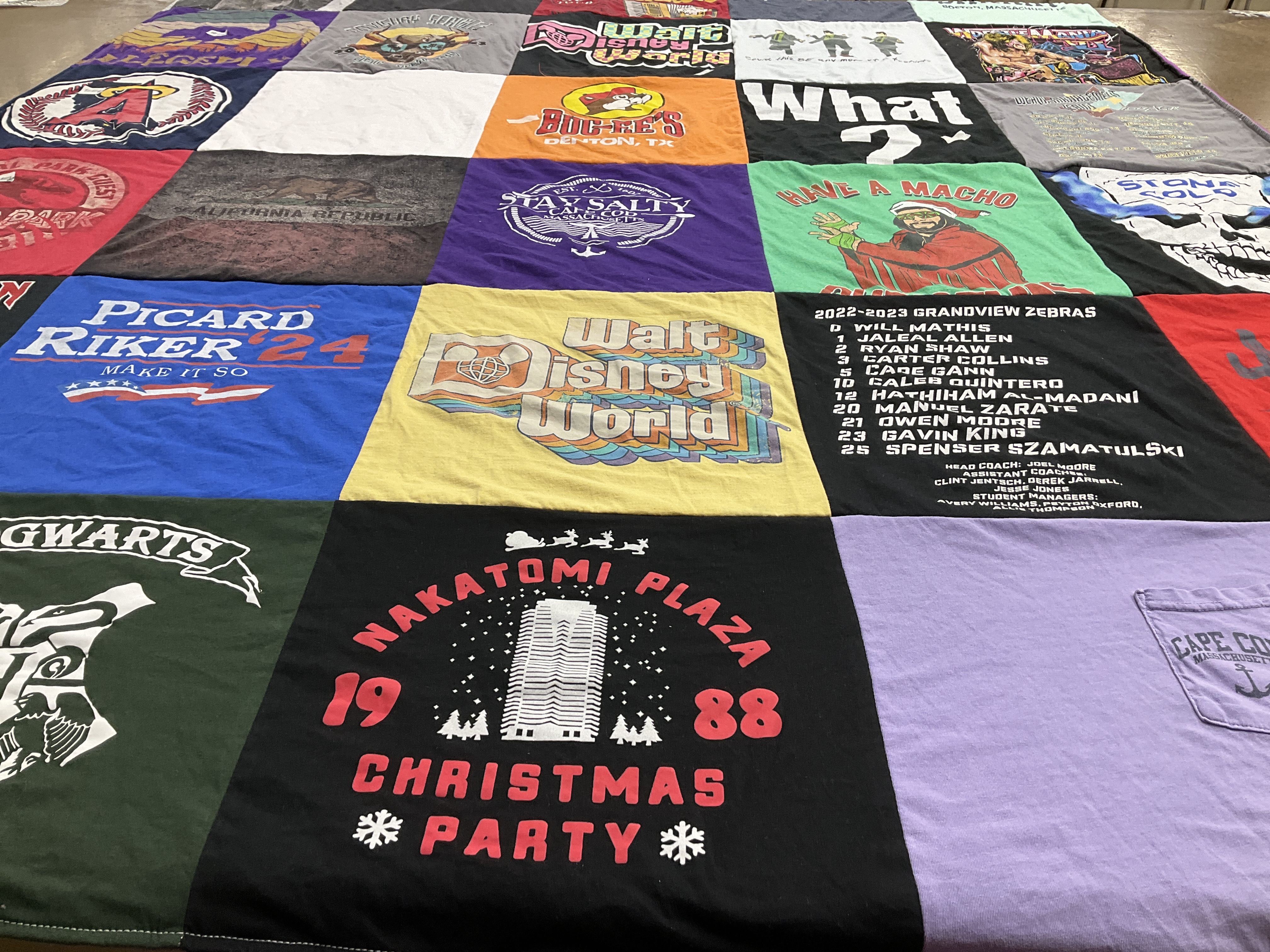T-shirt quilt featuring granview zebras by Julie from TX