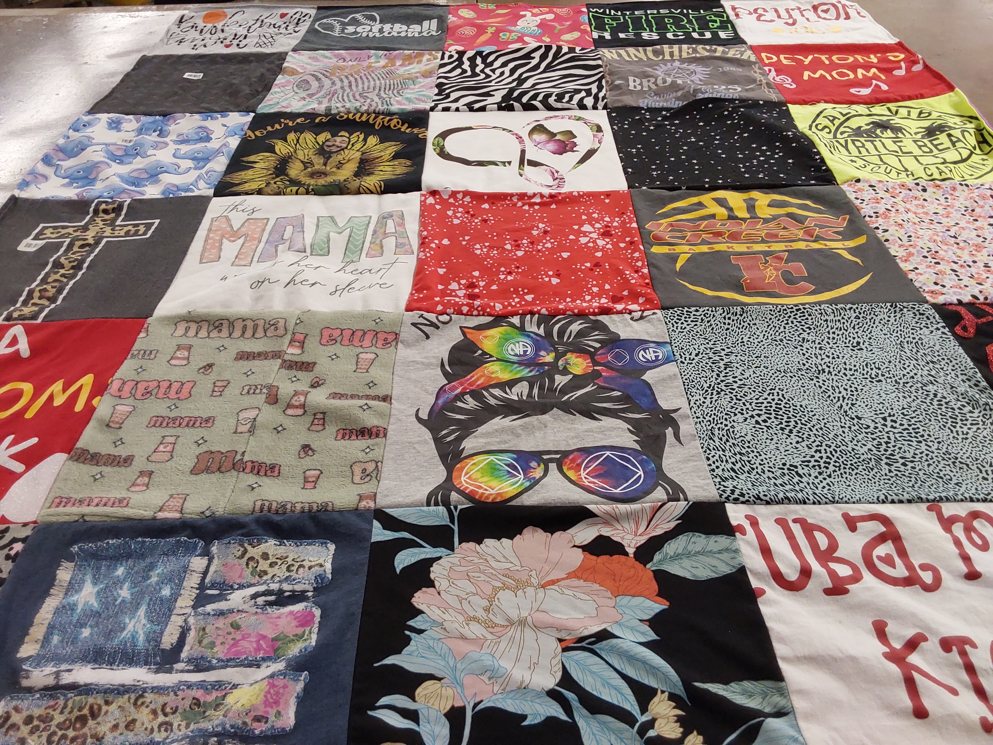 T-shirt quilt featuring basketball team by Jennifer from OH
