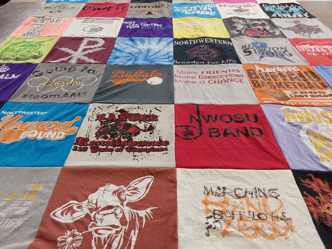 T-shirt quilt featuring northwestern university basketball by Yesenia from OK
