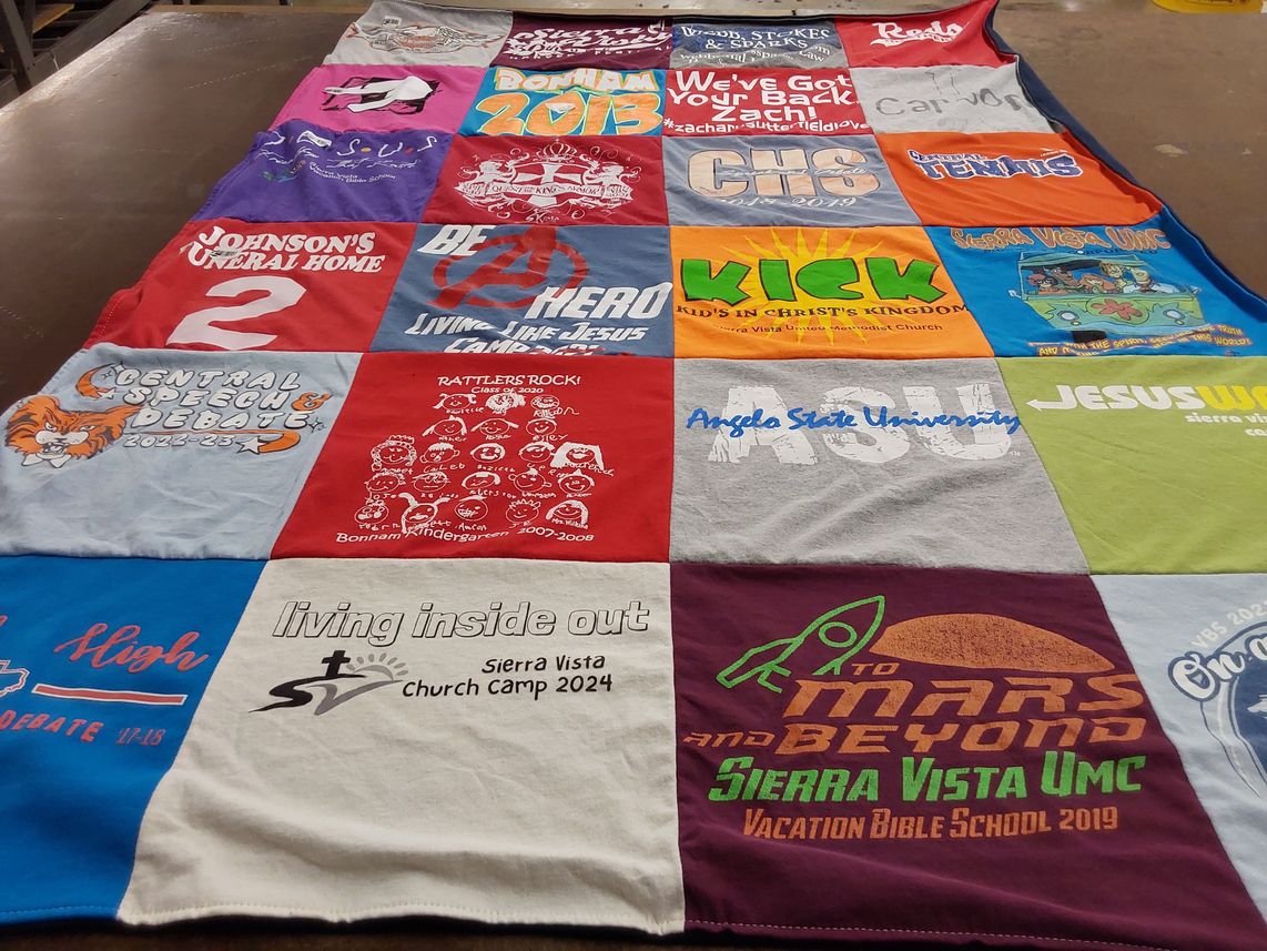 T-shirt quilt featuring central high school by Kelly from TX
