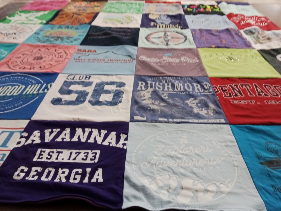 T-shirt quilt with exploring, history themes by Darby from TN