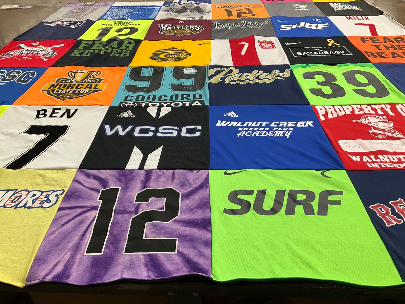 T-shirt quilt from walnut creek soccer club academy by Veronika from CA