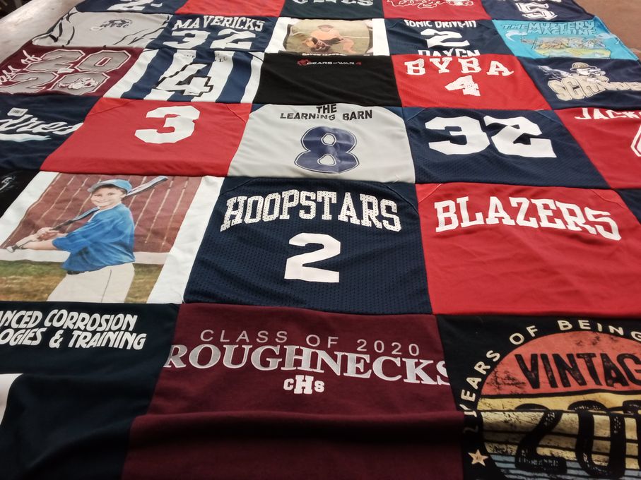 T-shirt quilt featuring roughnecks, mavericks by Nicole from TX