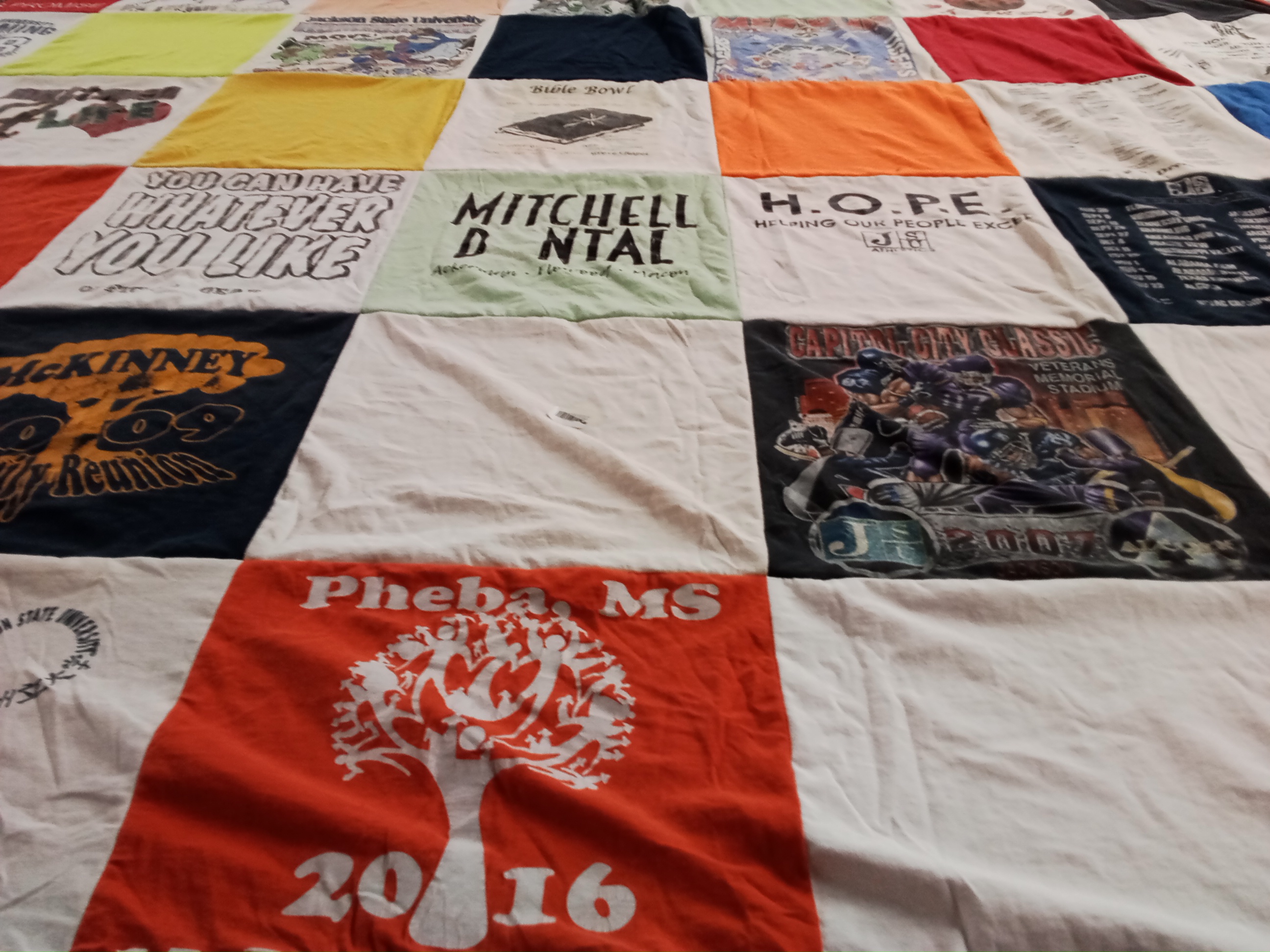 T-shirt quilt from mississippi state university by Joyce from MS