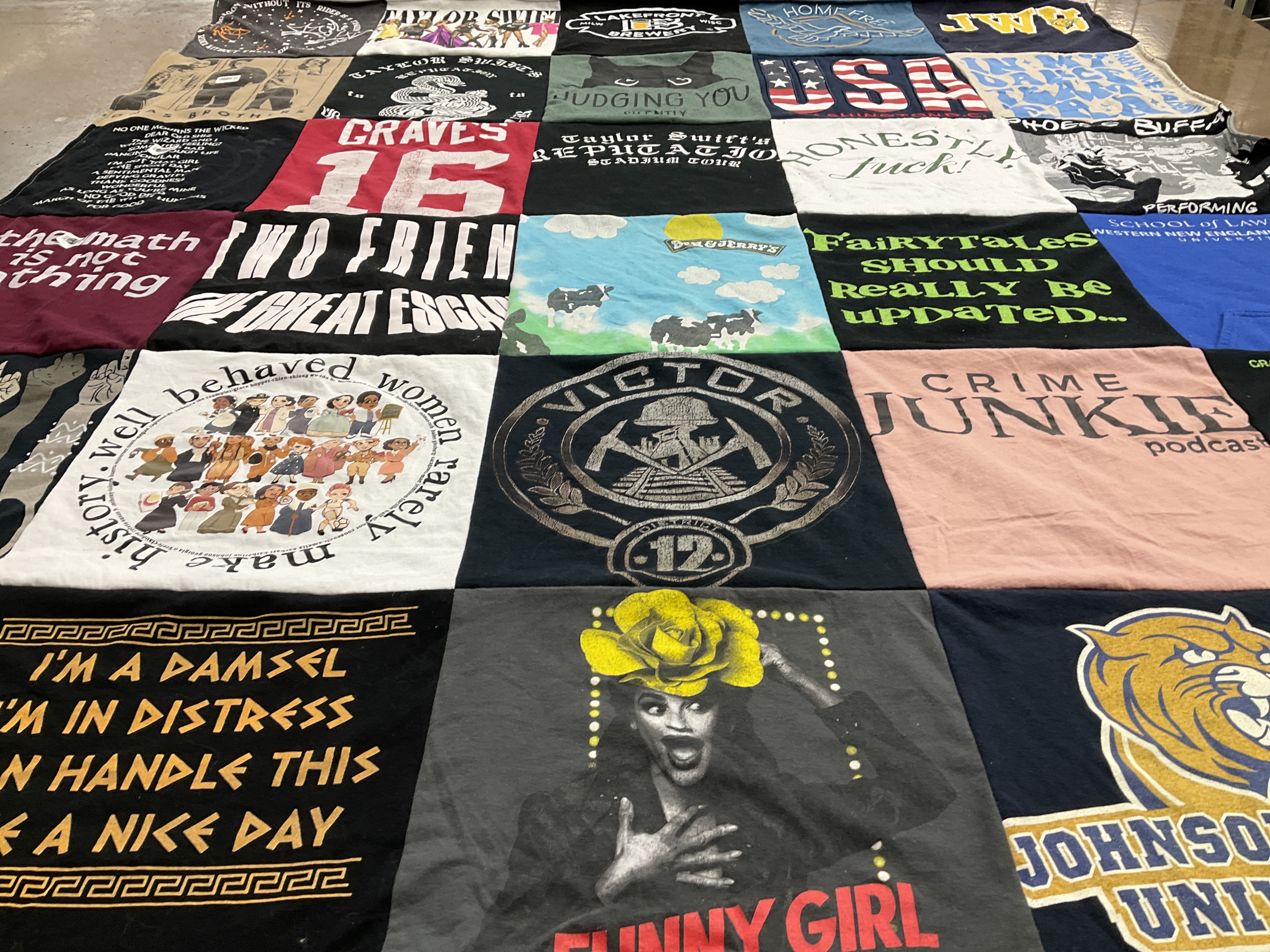 T-shirt quilt from johnson university by Samantha from CT