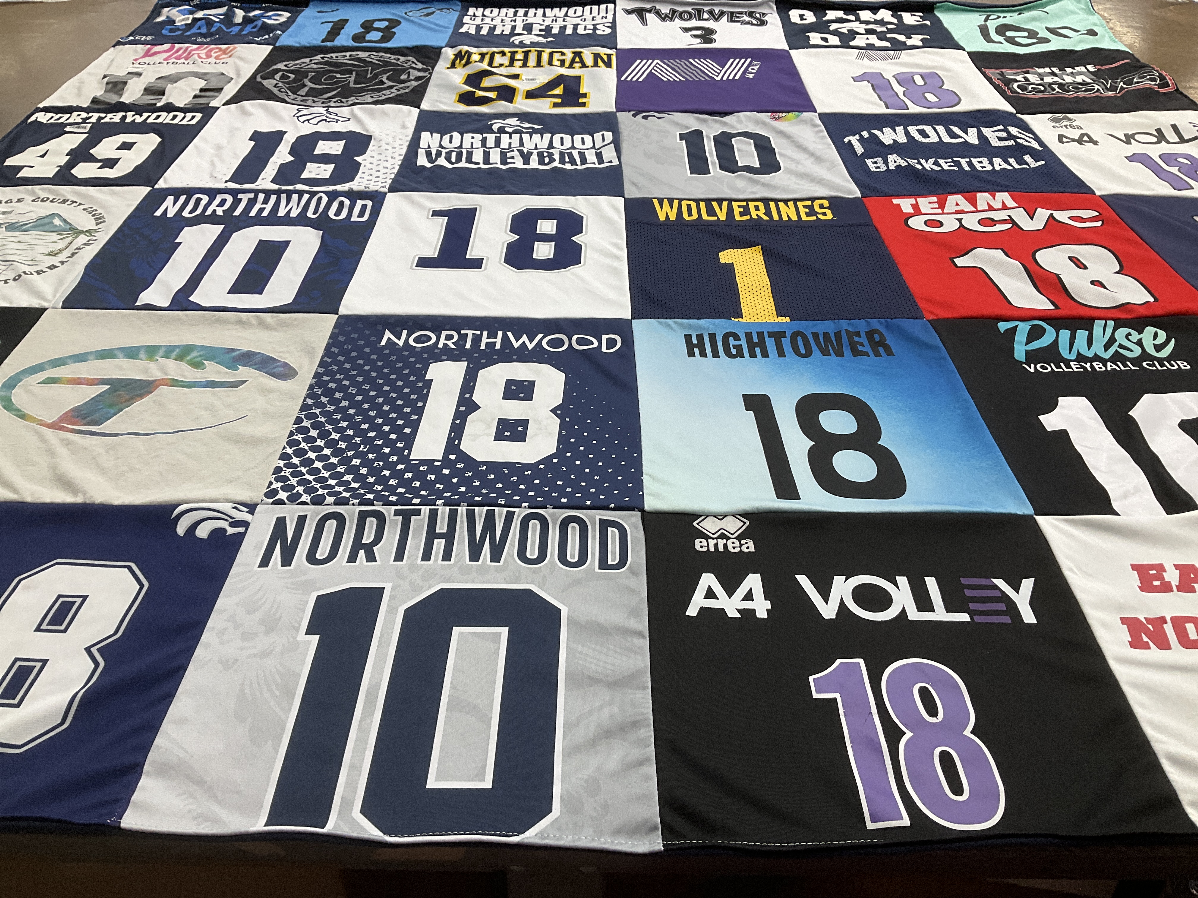 T-shirt quilt featuring northwood wolves, high towers basketball by Tresa from FL