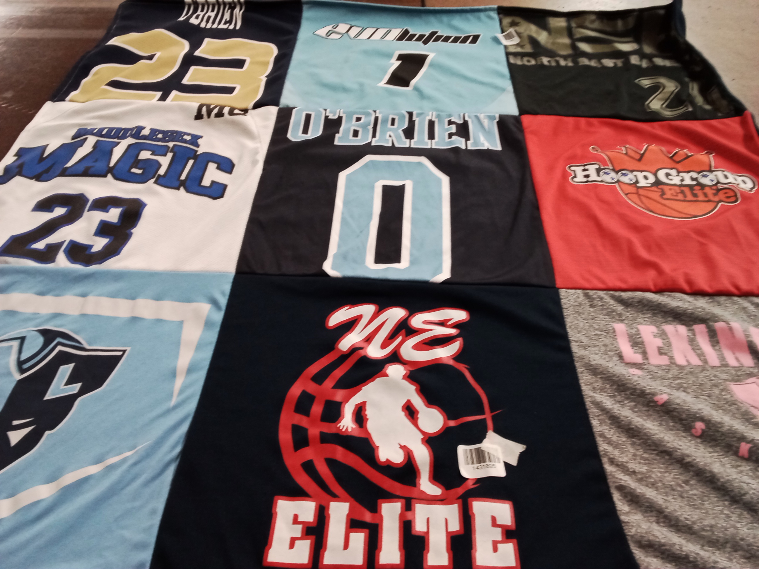 T-shirt quilt featuring middle creek high school, northeast high school by Lisa from MA