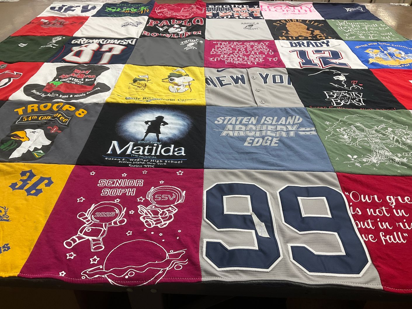 T-shirt quilt from susan e. wagner high school by Dawn from NY