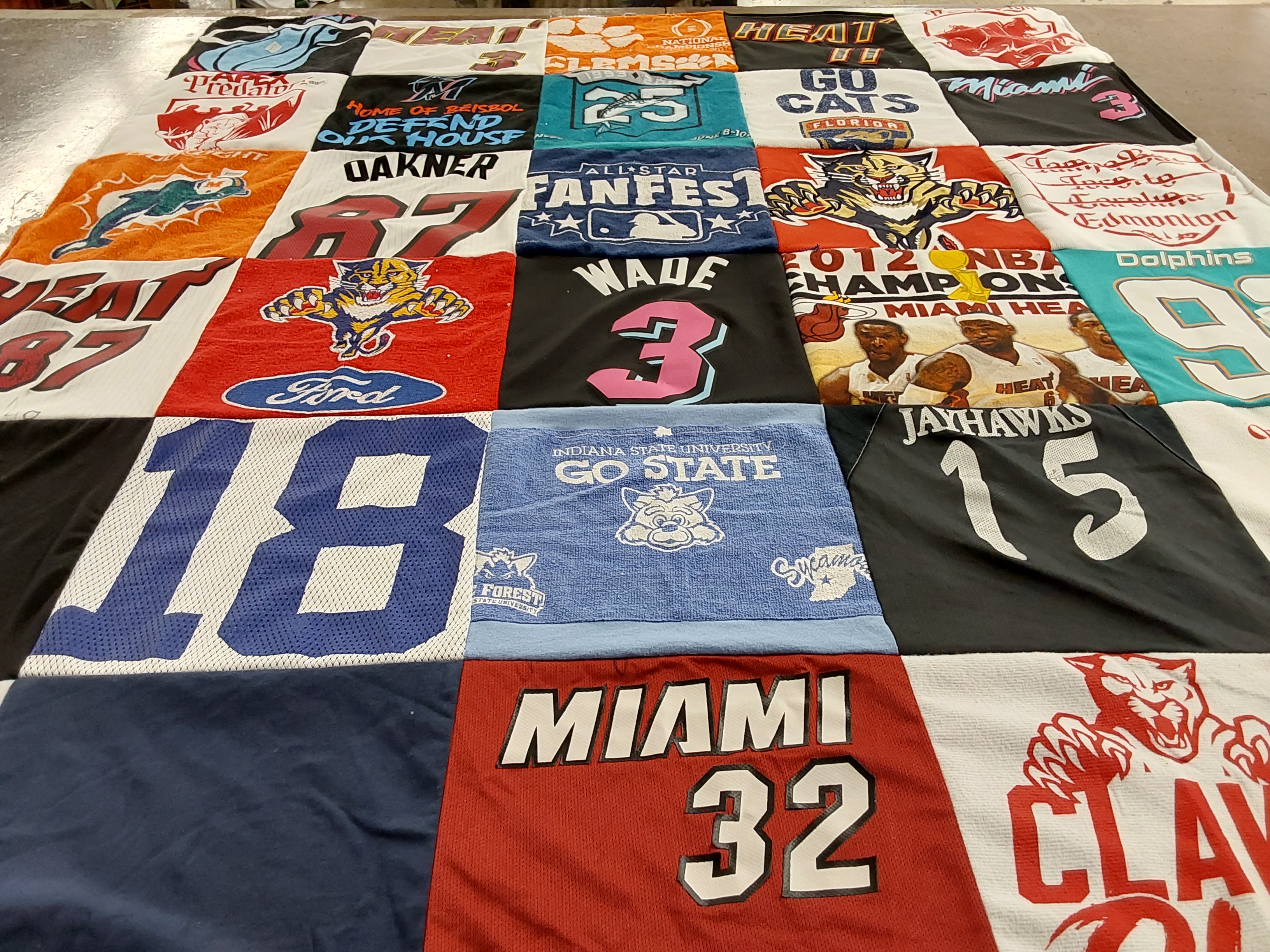 T-shirt quilt featuring miami heat, florida panthers by Lysa from FL