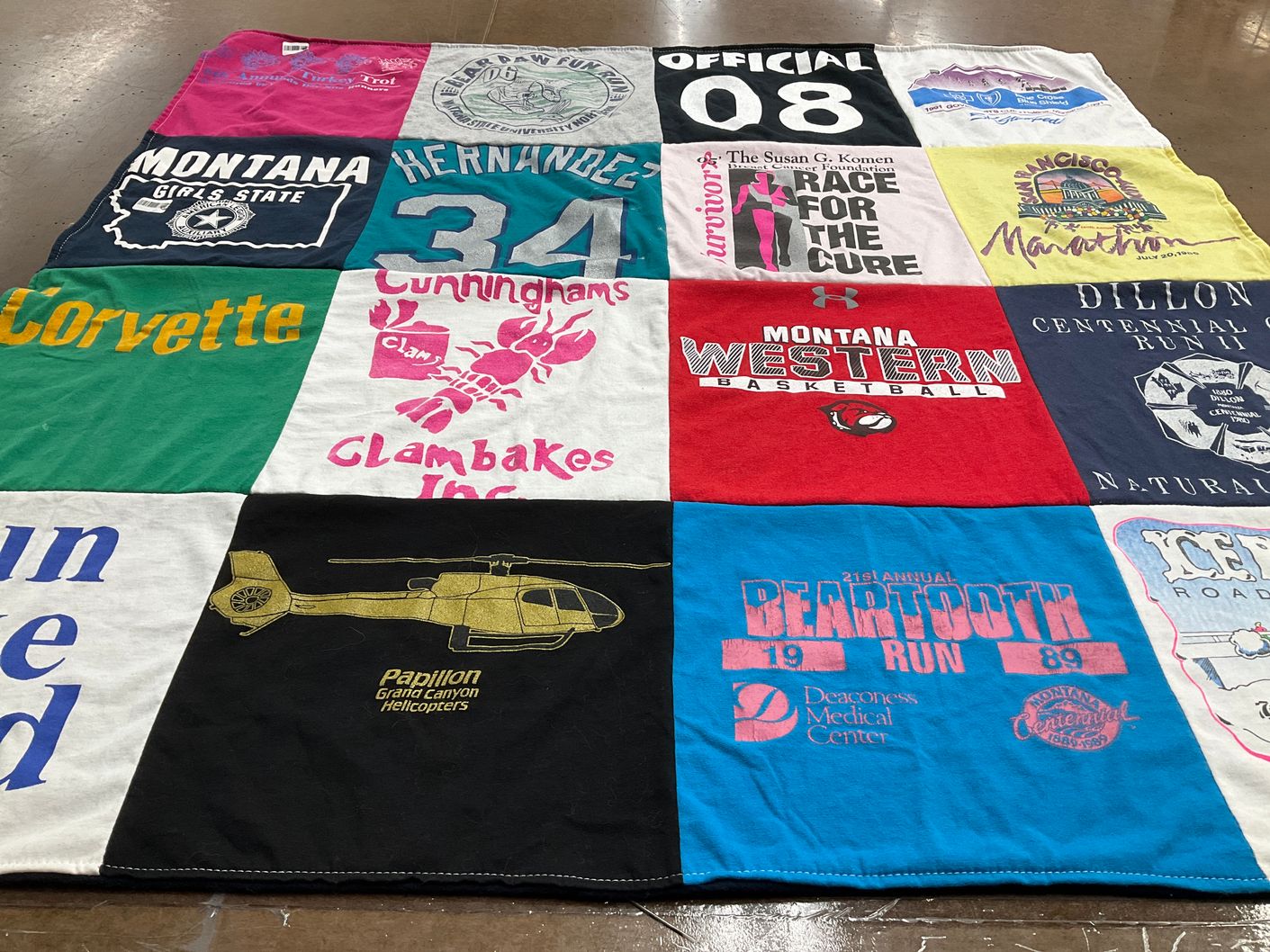 T-shirt quilt featuring montana western basketball by Sharon from MT