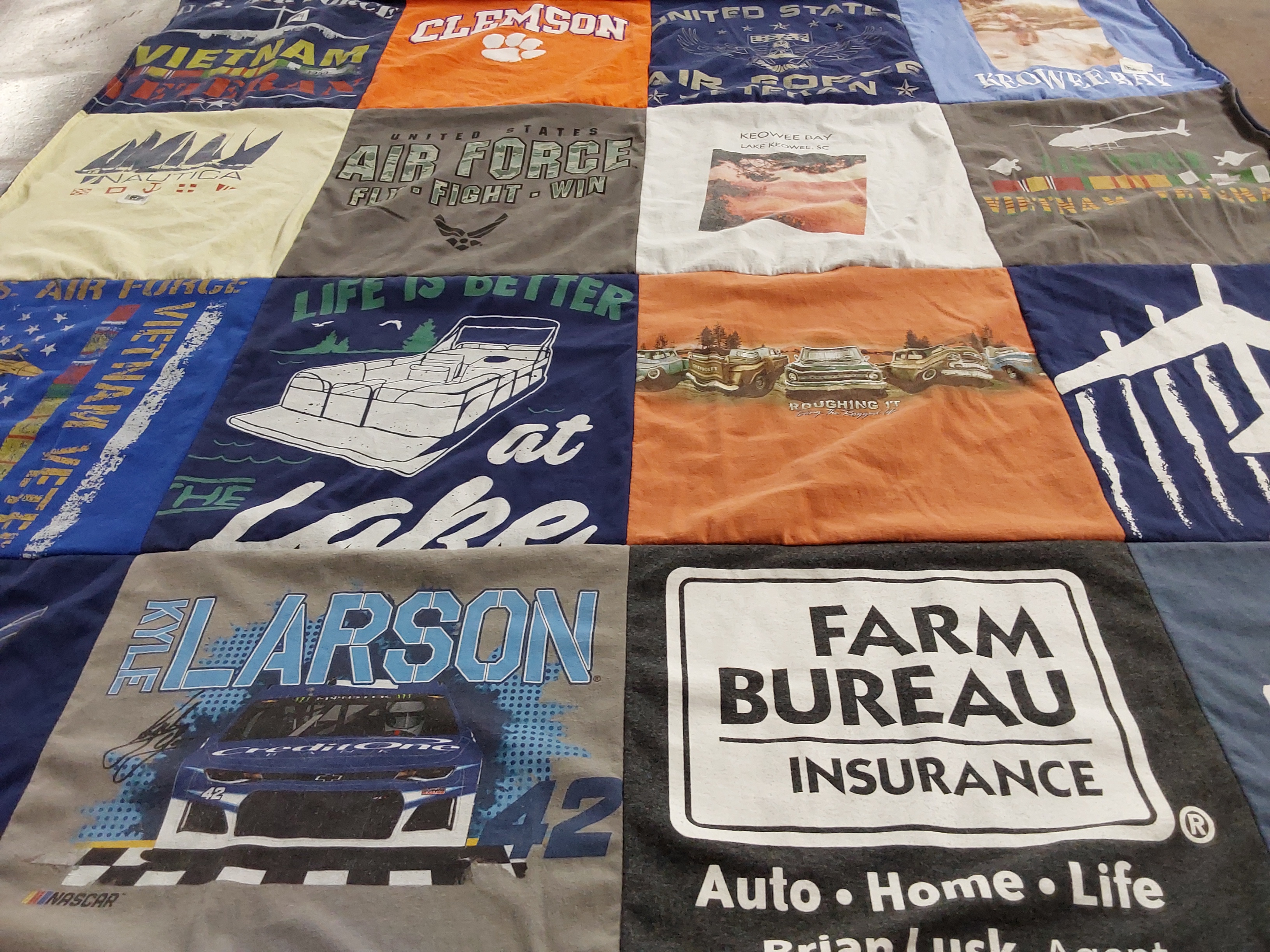 T-shirt quilt from clemson university by KEELA from SC