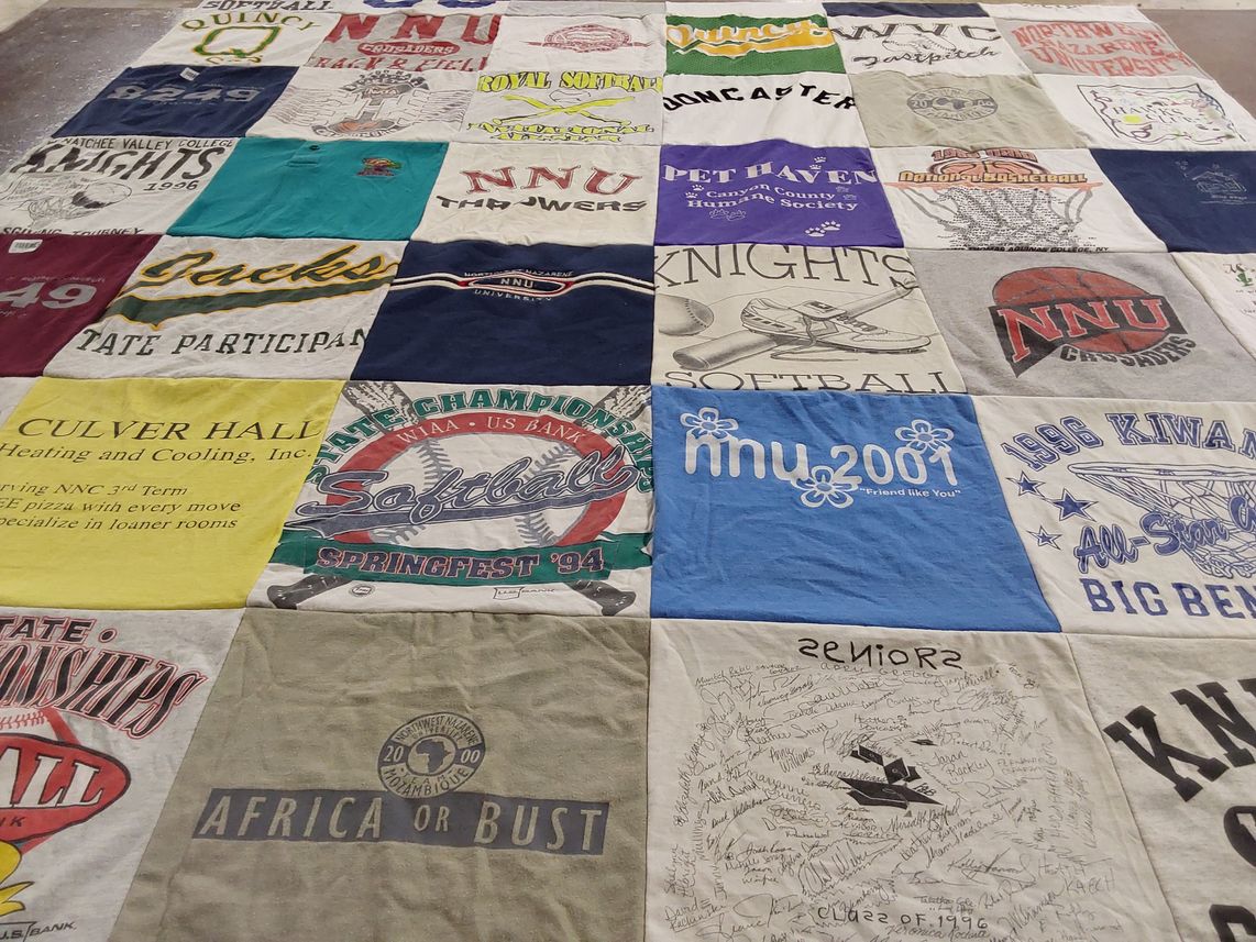 T-shirt quilt featuring nnu softball, nnu knights by Heather from AK